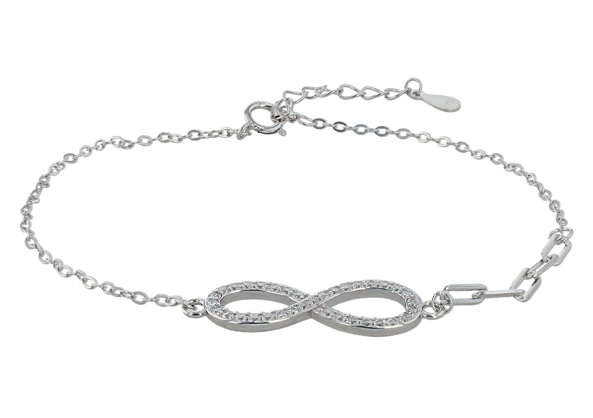 Adelia´s Armband »Damen Armband ¿ Unendlichkeitszeichen aus 925 Silber mit Zirkonia 17+3 cm«