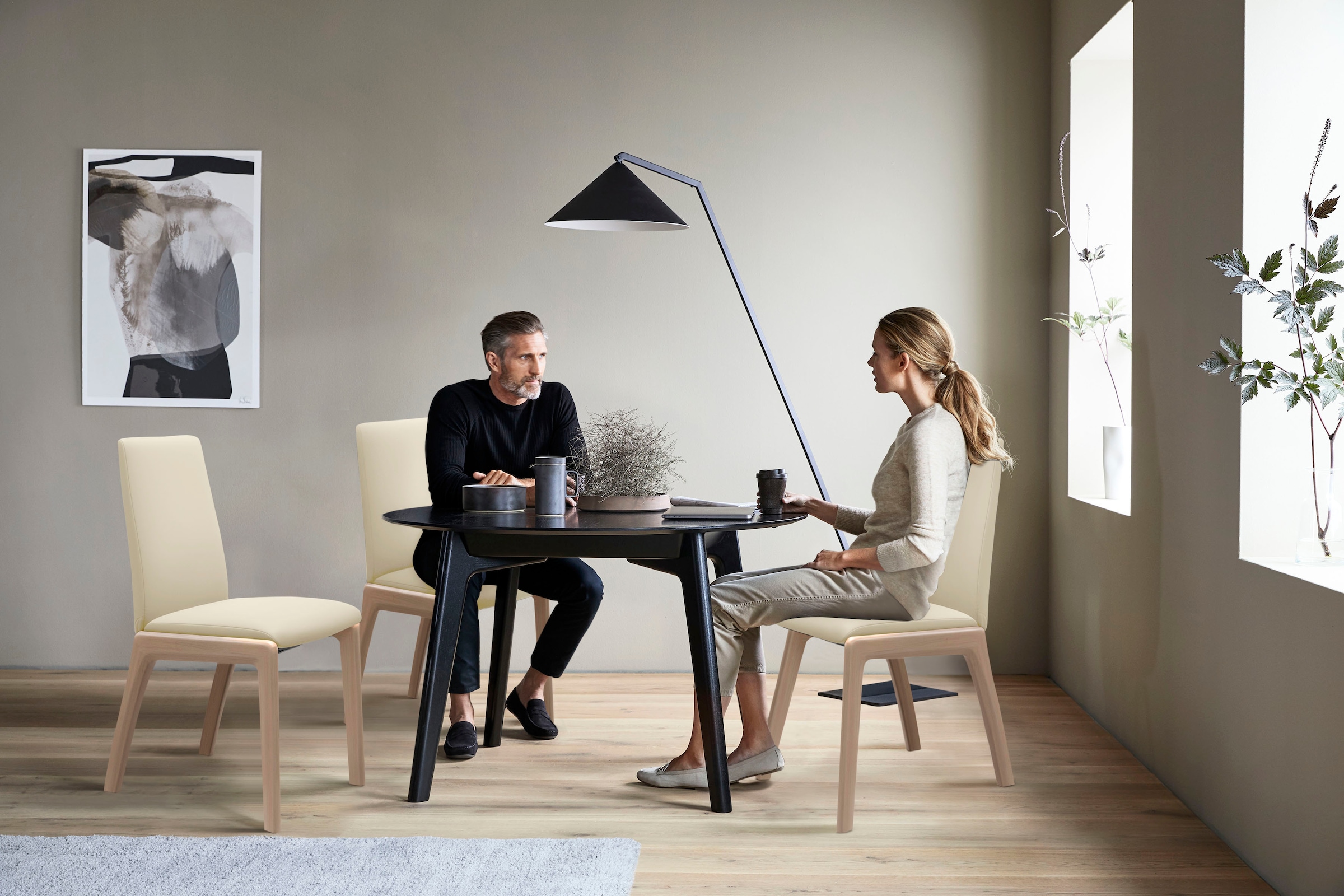 Stressless® Polsterstuhl »Laurel«, Leder PALOMA, Low Back, Größe L, mit abgerundeten Beinen in Schwarz