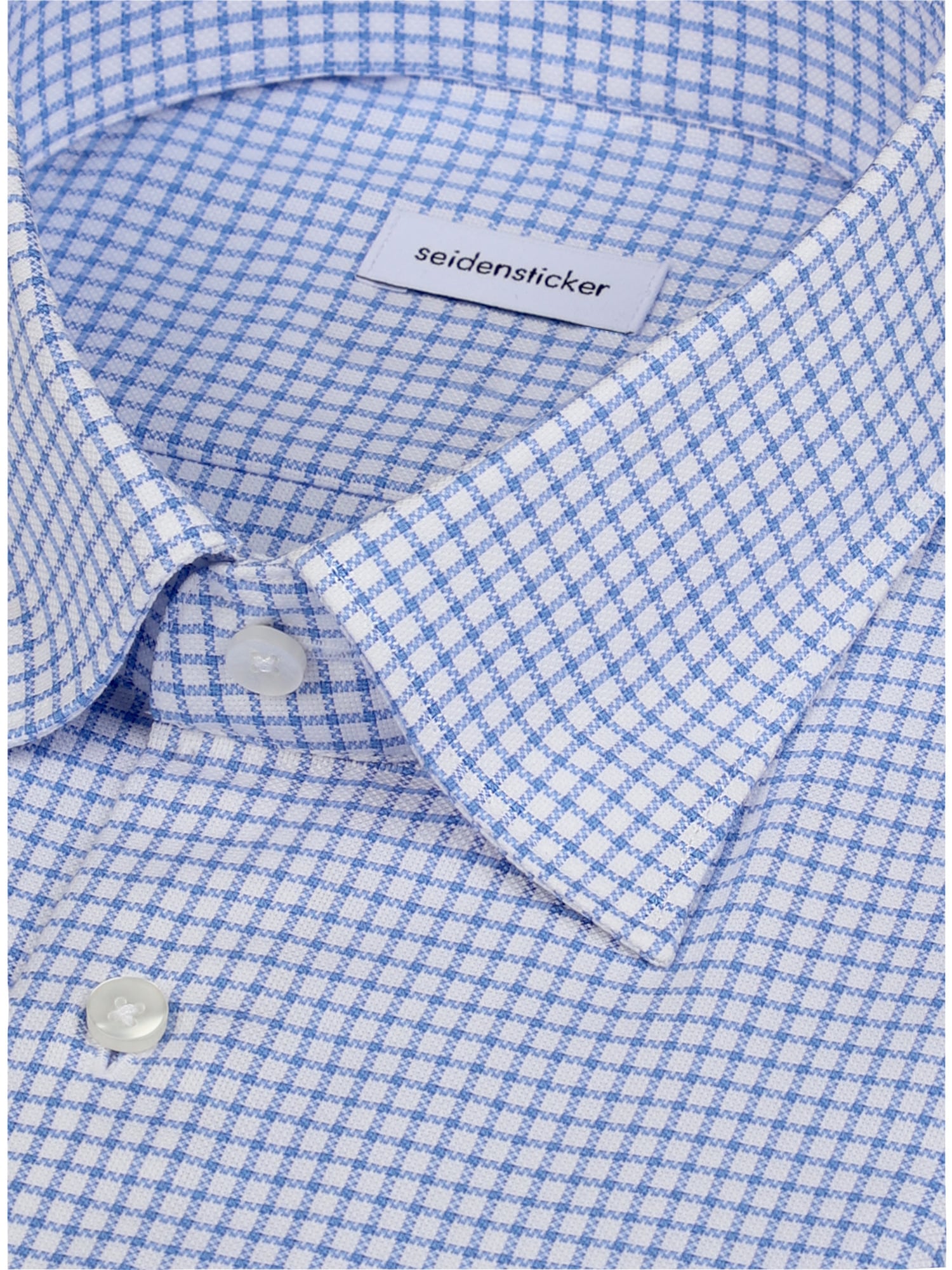 seidensticker Businesshemd »Schwarze Rose« Shaped 1/1 Covered-Button-Down-Kragen Karo