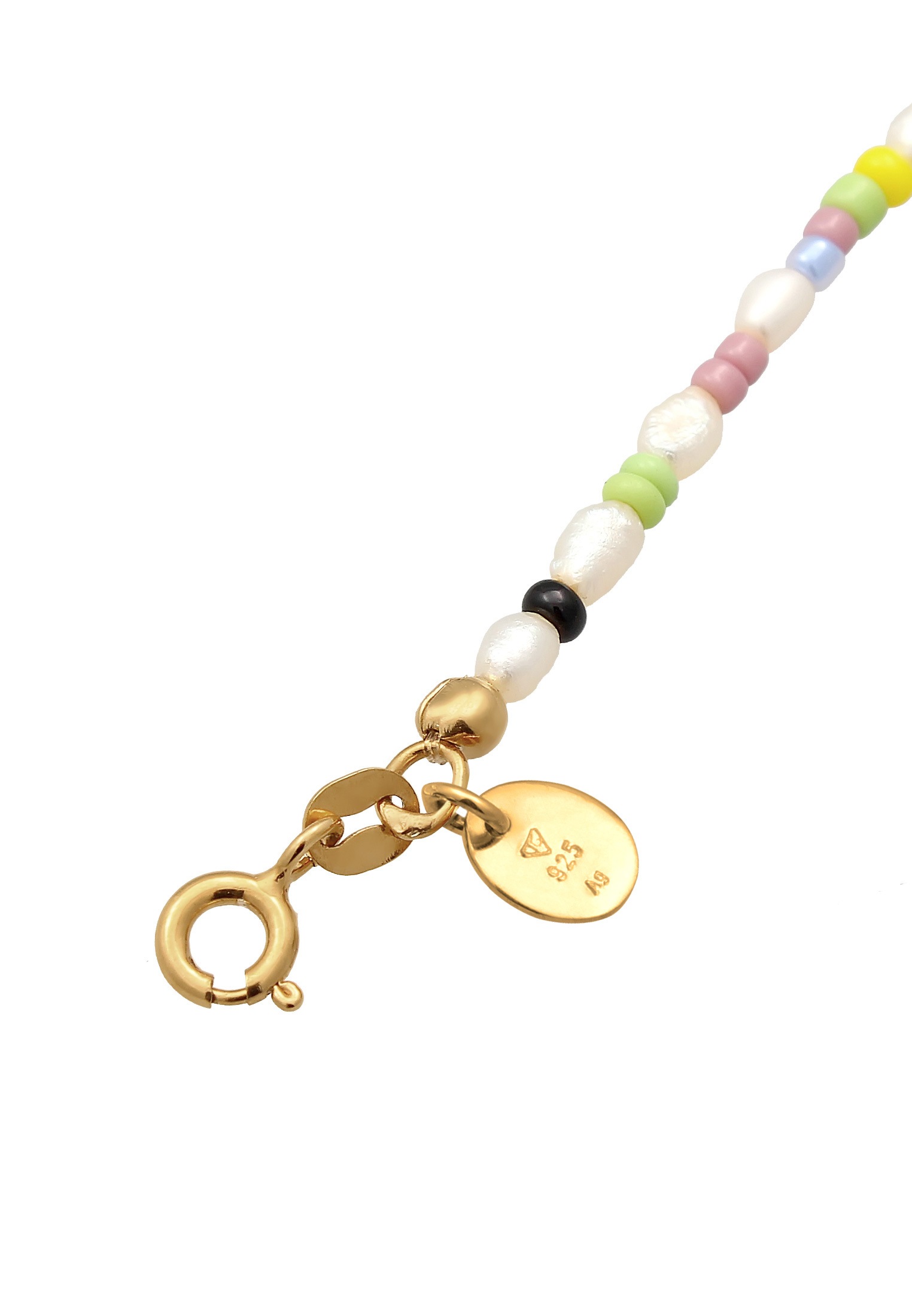 Elli Premium Fußkette »Fußschmuck Süßwasserperlen Yin & Yang Herz Smiling 925 Silber«