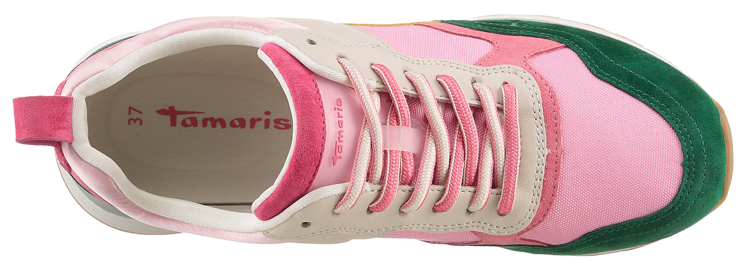 Tamaris Sneaker, Freizeitschuh, Halbschuh, Schnürschuh mit bunten Kontrastbesätzen