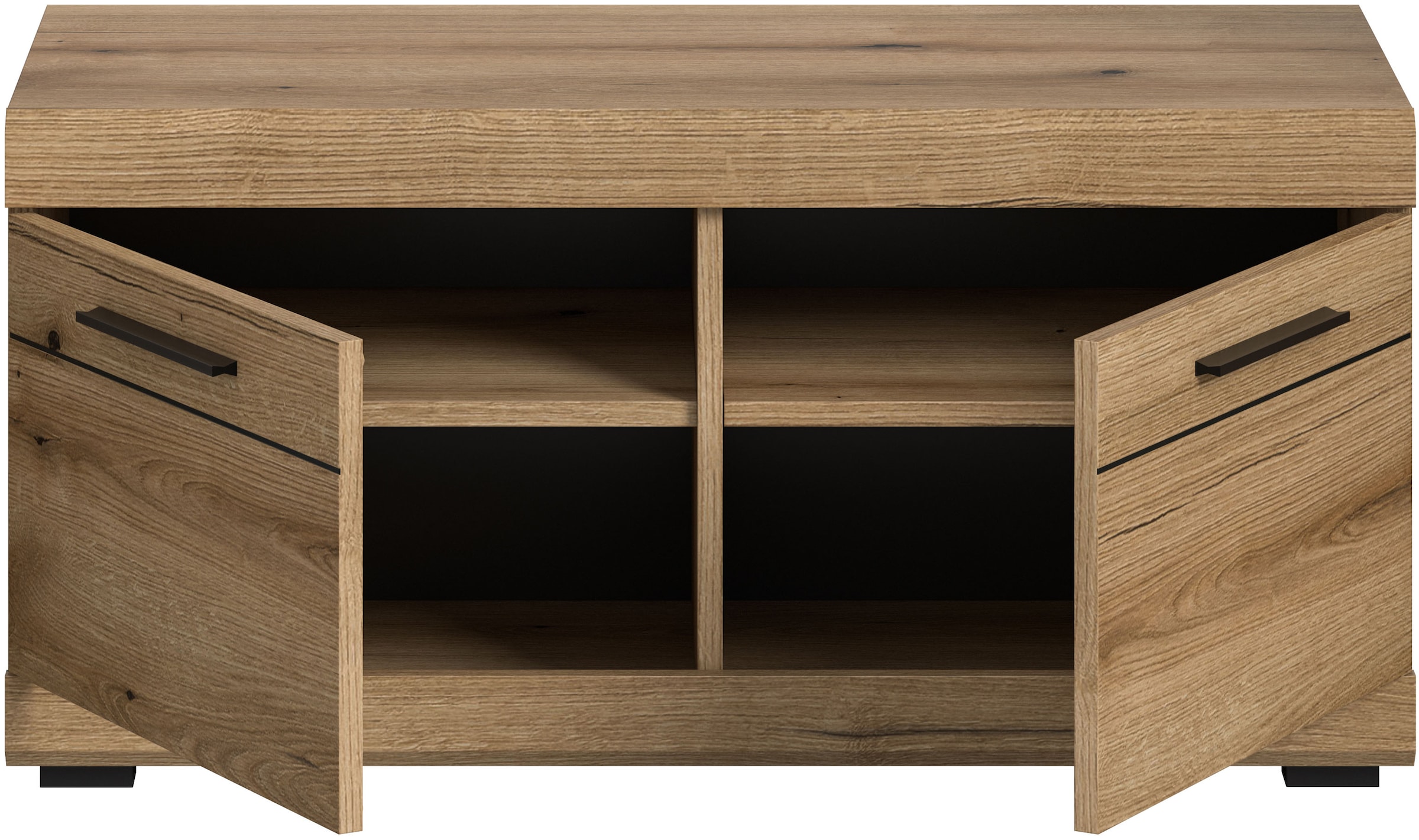 INOSIGN Sitzbank »SIENA, Breite 90 cm, 2 Türen, 2 Einlegeböden, 4 Fächer« hochwertige Rillenfräsung in MDF Front, 1 Stk. tlg. Garderobenbank, Dielenbank, Bank, Flurbank, Kommode