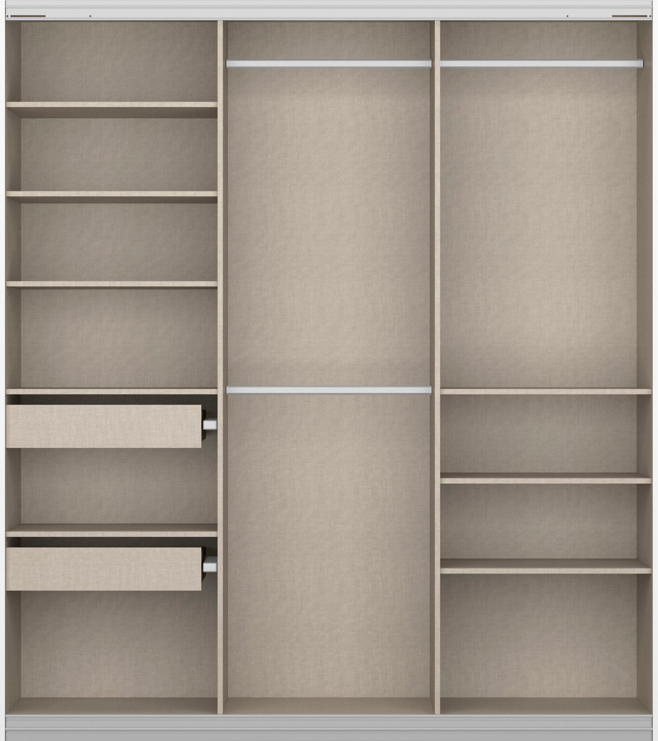 rauch Schwebetürenschrank »Kleiderschrank Schrank Garderobe BESTSELLER KOLUNA mit Spiegel«, inkl. 2 Innenschubladen sowie extra Einlegeböden MADE IN GERMANY