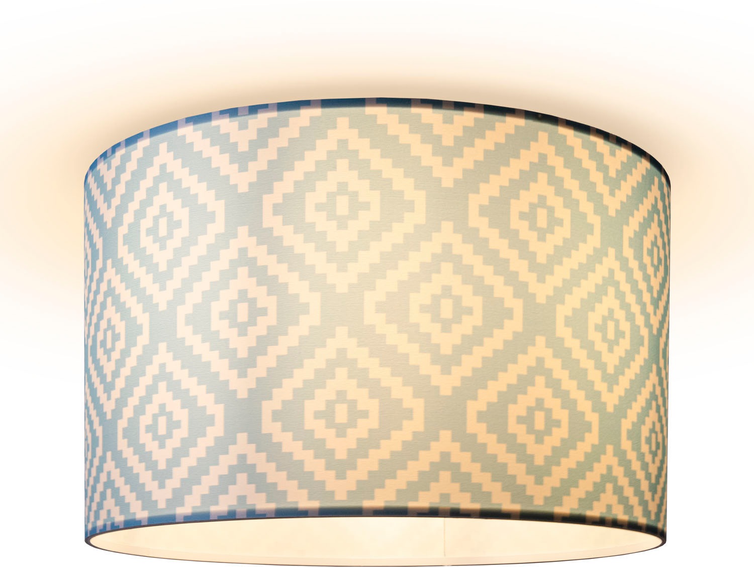 Paco Home Deckenleuchte »Hugo Stella« E27 Stoff Lampenschirm Vintage Wohnzimmerlampe Rund Retro Design Textil in weiß, Größe Ø 45,5 cm Höhe: 29,5 cm