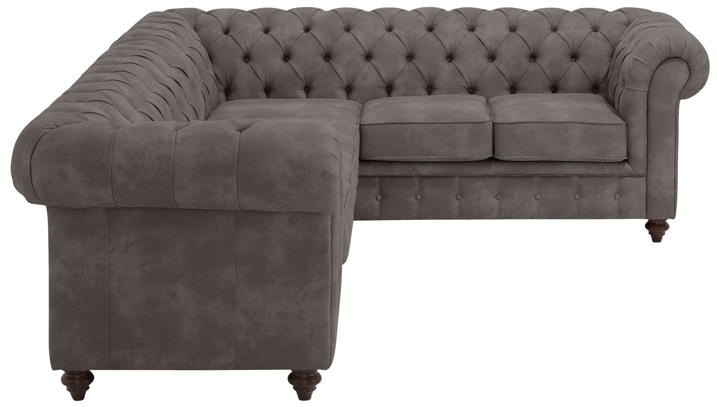 Home affaire Chesterfield-Sofa »Chesterfield Ecksofa, auch in Leder L-Form«, hochwertige Knopfheftung, langer Schenkel links oder rechts wählbar