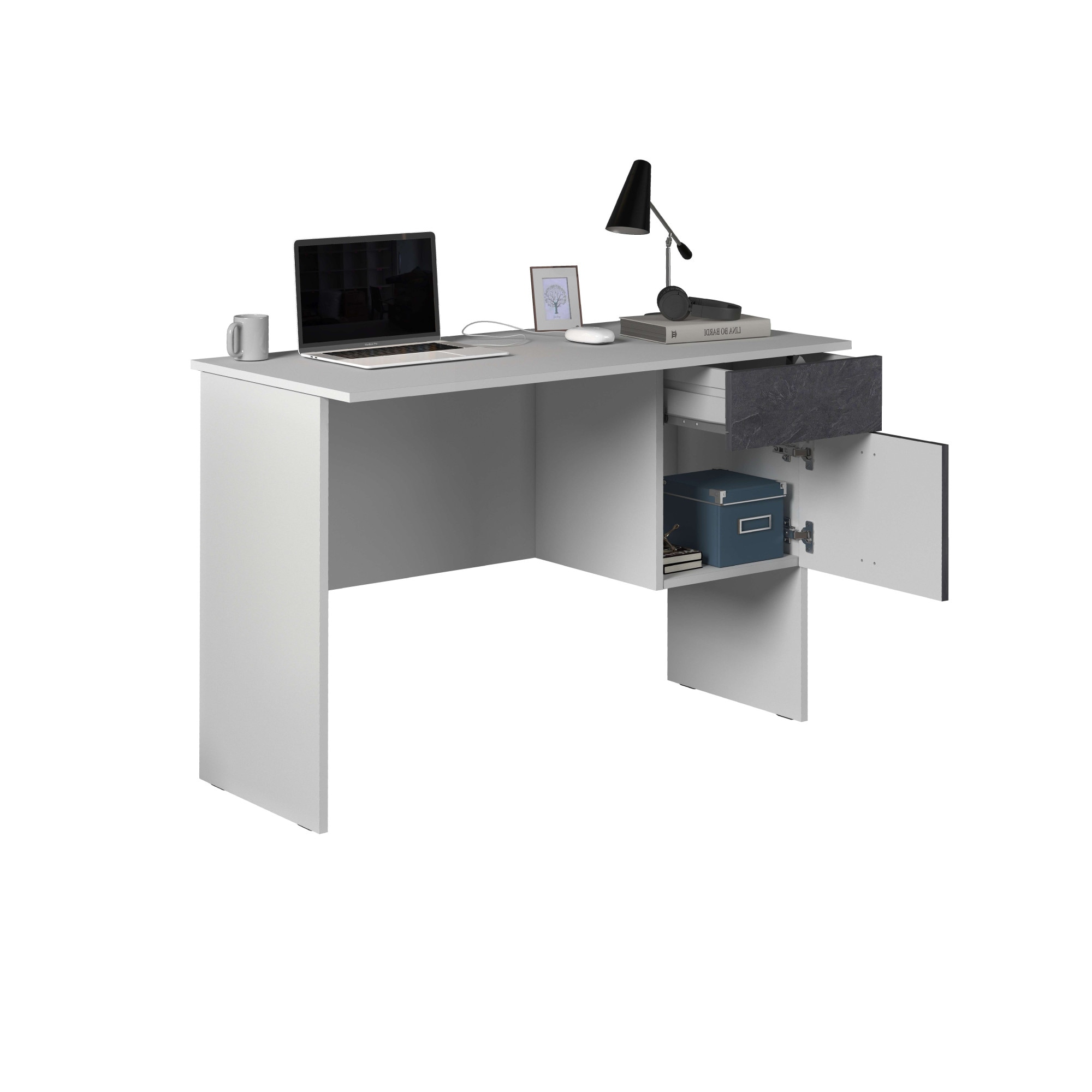 INOSIGN Schreibtisch »Coro, kleiner Computertisch, Bürotisch«, mit 1 Tür & 1 Schublade, Breite 110 cm, Made in Italy