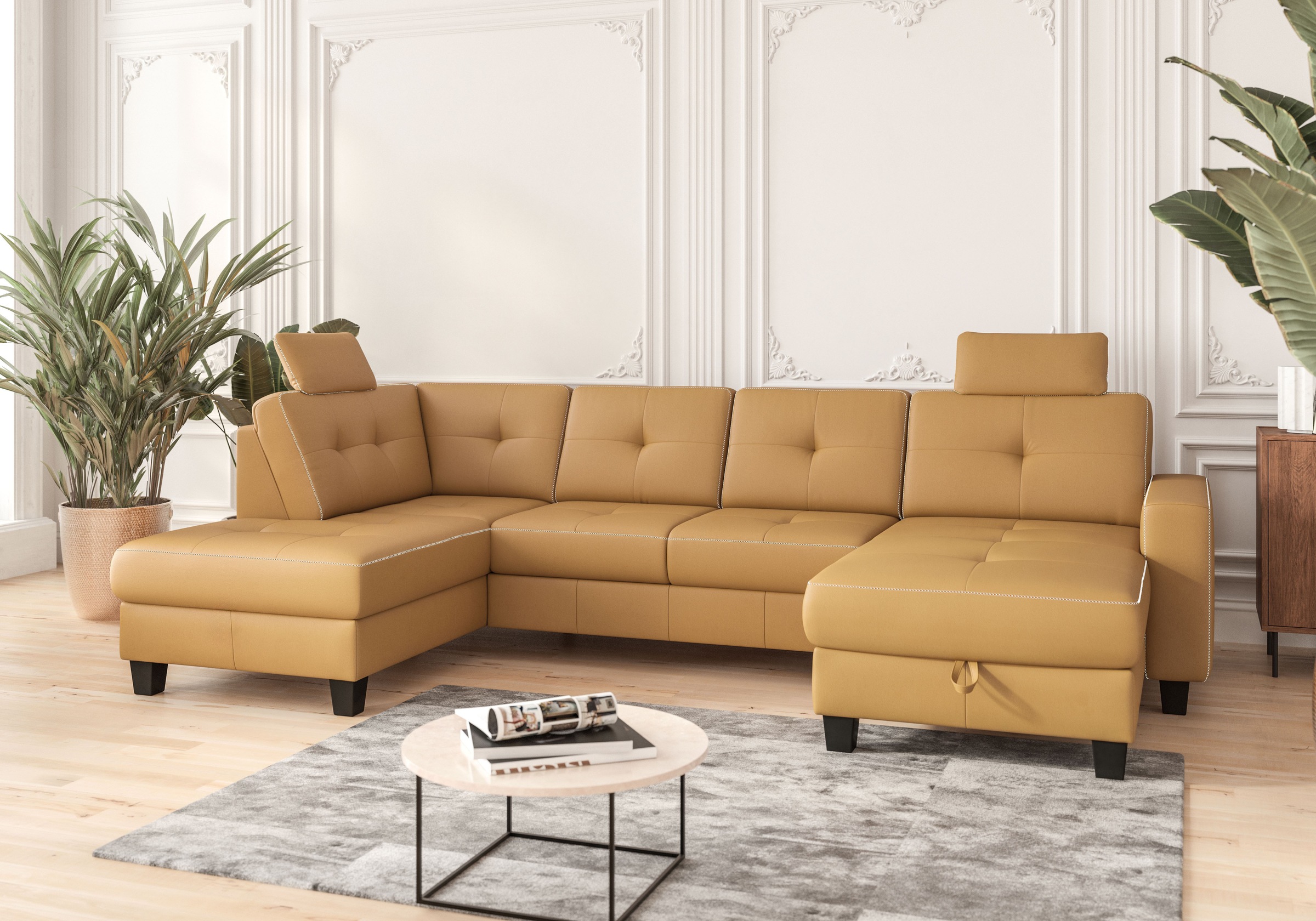 Places of Style Wohnlandschaft »Varese«, wahlweise mit Bettfunktion und Bettkasten