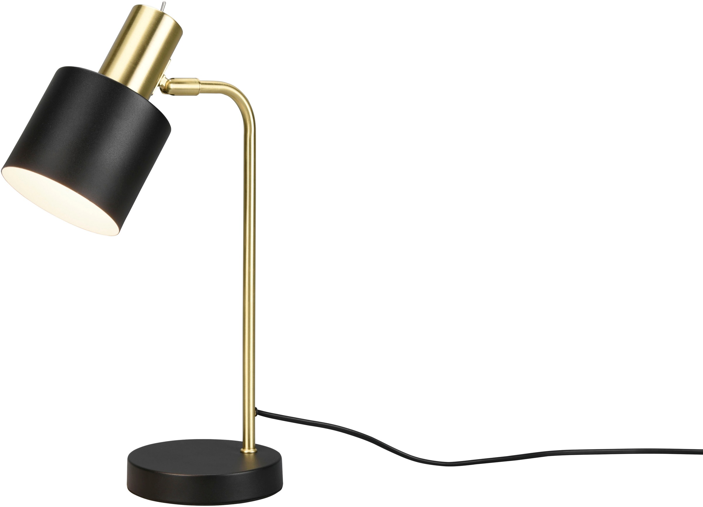 REALITY Leuchten Schreibtischlampe »Adam«, 1 flammig, Leuchtmittel E14 | ohne Leuchtmittel, Tischleuchte 43cm, exkl 1xE14 max 10W, Kippschalter am Metallschirm