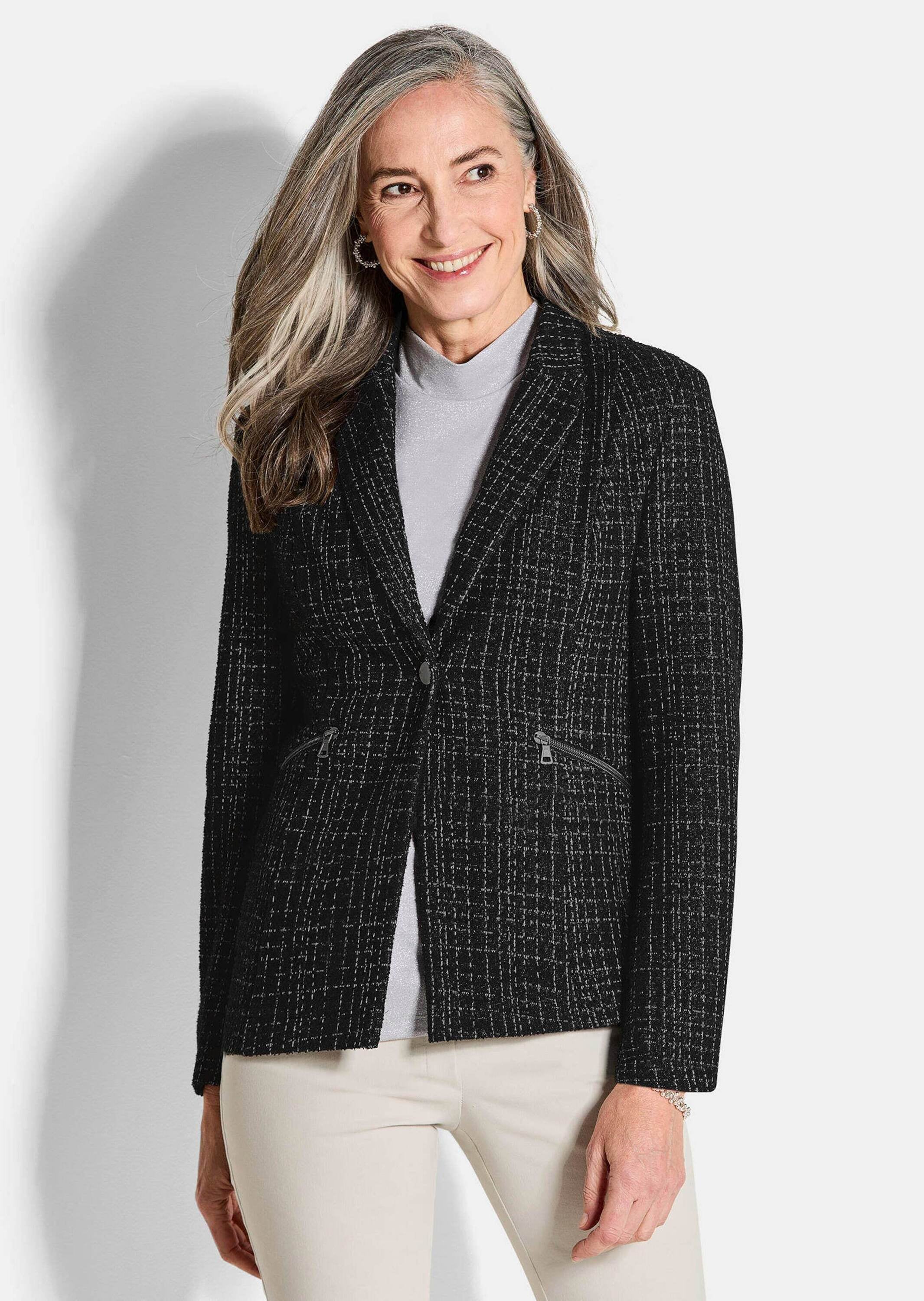 GOLDNER Jackenblazer »Jersey-Blazer in Tweed-Optik«
