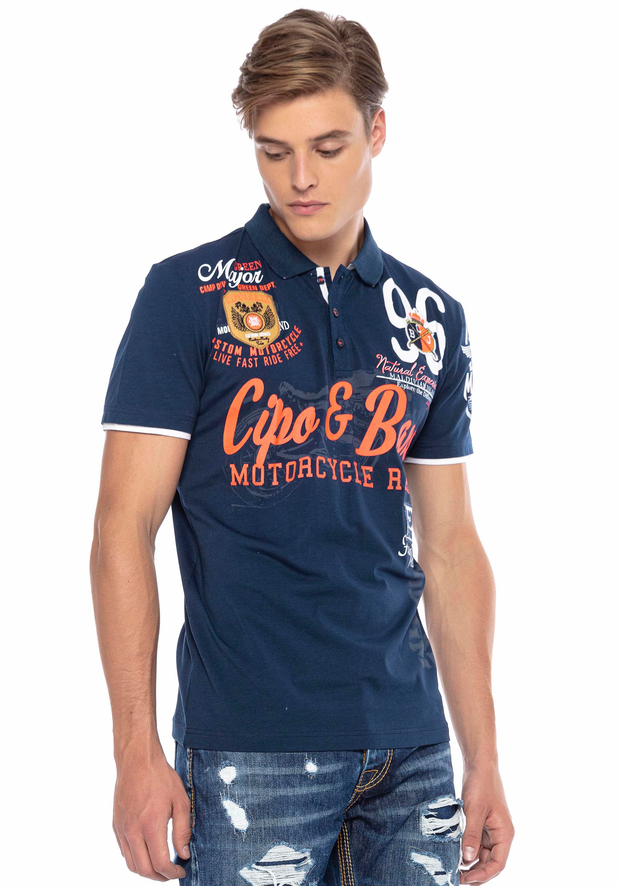 Cipo & Baxx Poloshirt »Motorcycle Race«