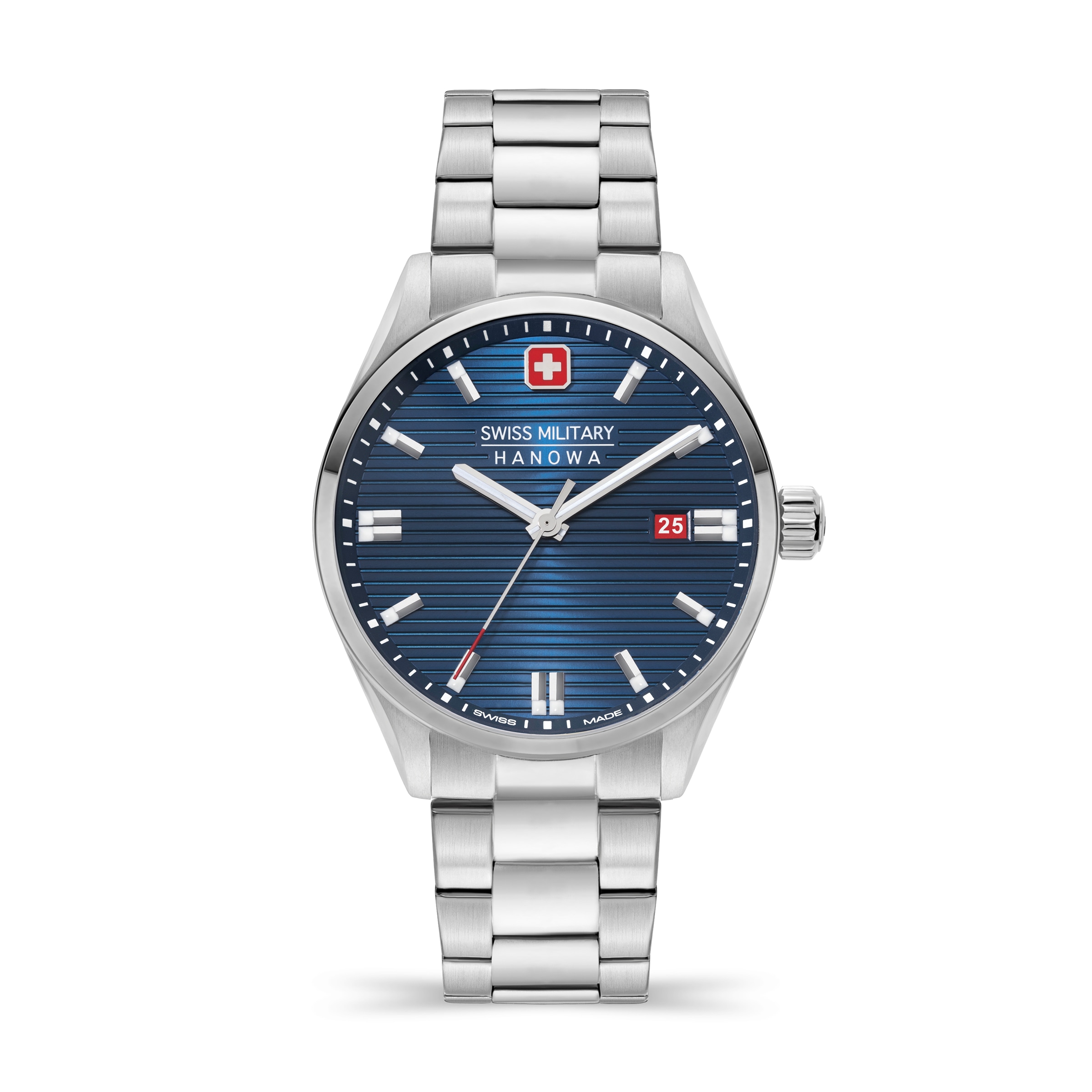 Swiss Military Hanowa Quarzuhr »Roadrunner« Armbanduhr, Herrenuhr, Swiss Made, Edelstahlarmband, analog, Tag