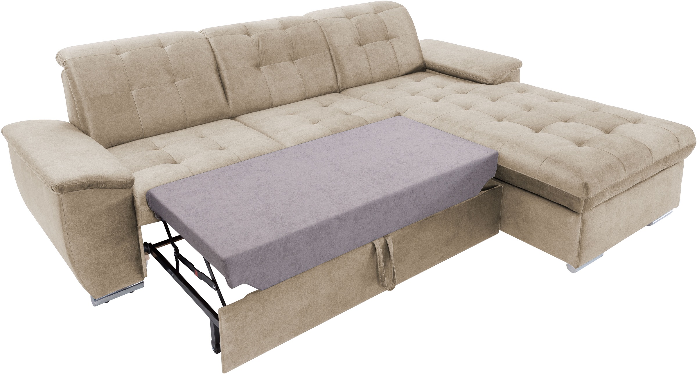 exxpo - sofa fashion Ecksofa »Derby Inkl. Kopfteilverstellung, wahlw. Bett & Bettkasten, L-Form«, EXTRA an Komfort zum Relaxen, Entspannen und Wohlfühlen