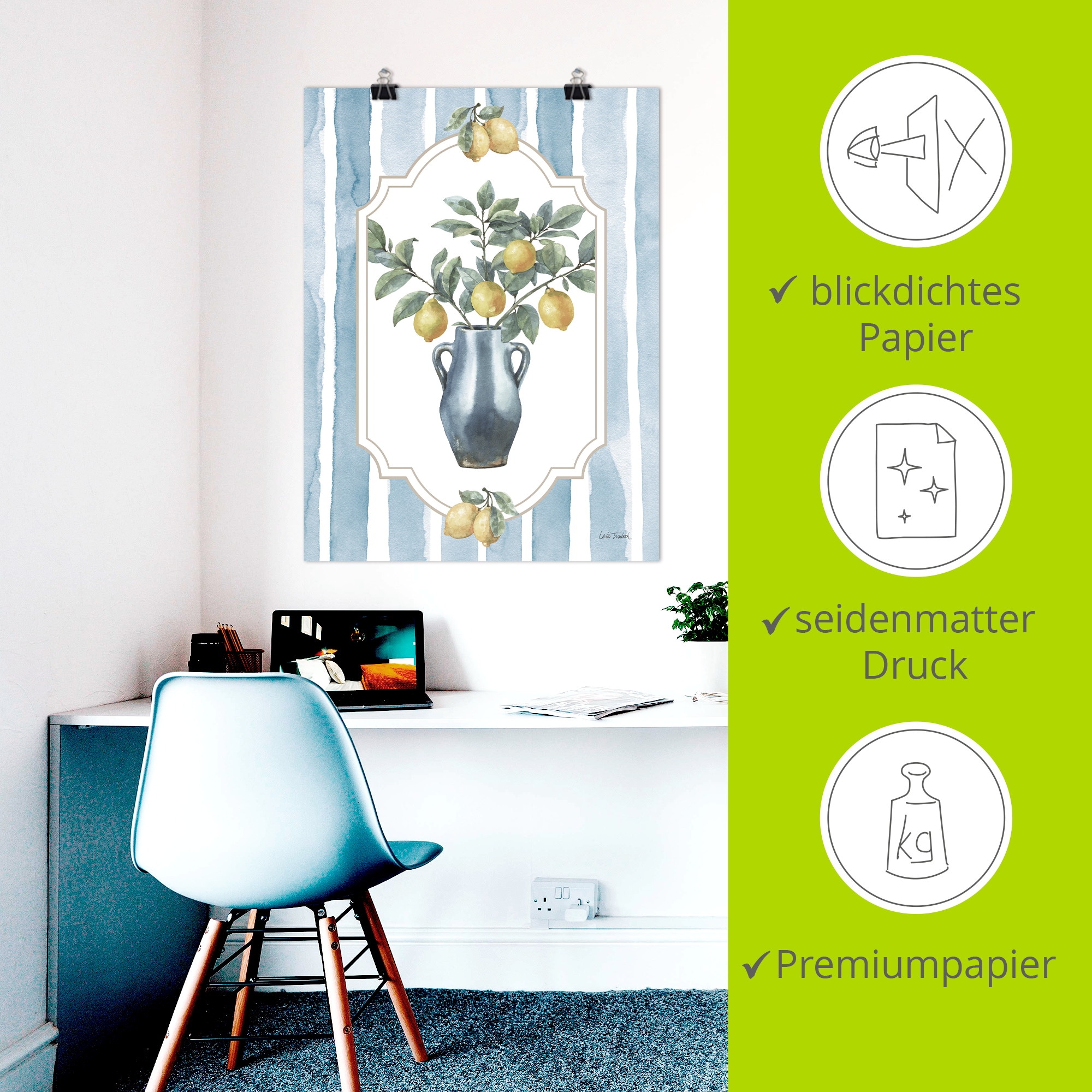 Artland Wandbild »Le Citron I« Arrangements 1 Stk. tlg. als Alubild, Leinwandbild, Poster, Wandaufkleber in verschied. Größen