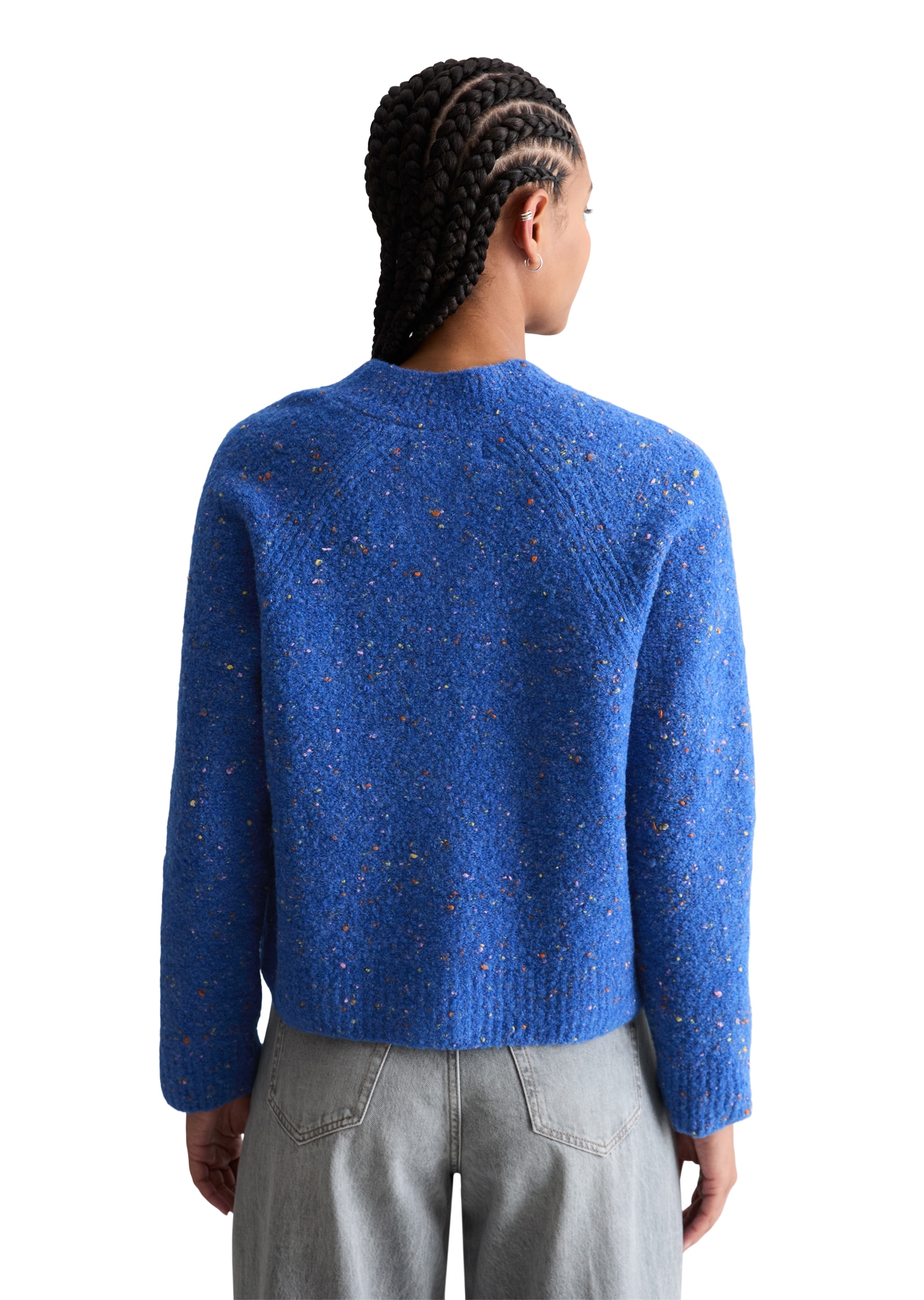 Marc O'Polo DENIM Strickjacke Bouclé, relaxed fit, aus Schurwolle-Viskose-Mix