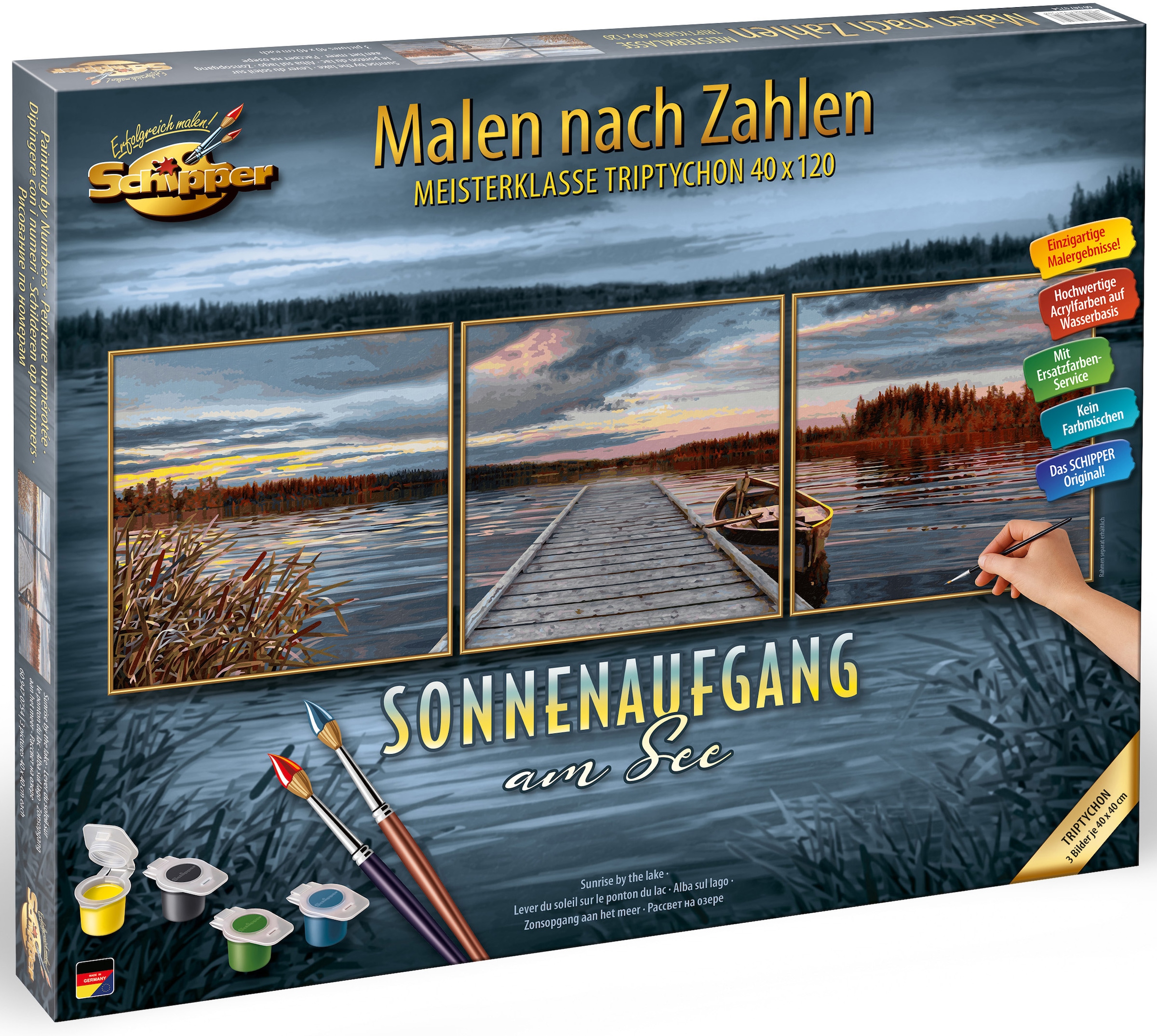 Schipper Malen »Meisterklasse OTTO Triptychon in | nach Sonnenaufgang online Germany - Zahlen am See«, Made