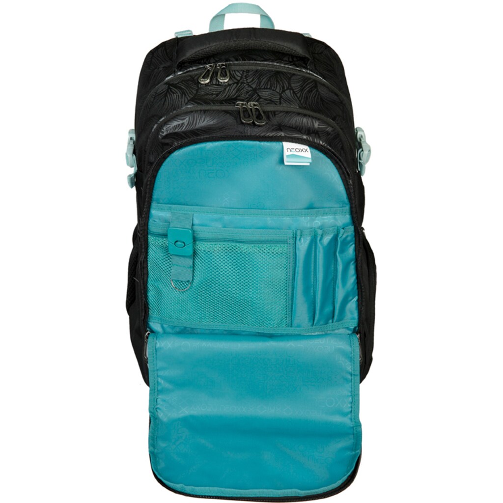 neoxx Schulrucksack »Active, Queen of the Nite«, reflektierende Details, aus recycelten PET-Flaschen