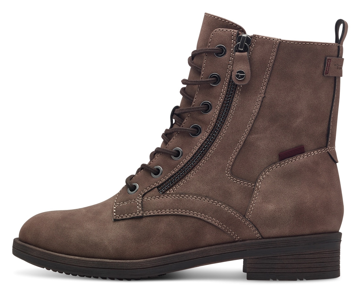 Tamaris Schnürboots, Blockabsatz, Schnürboots Stiefelette mit Zierreißverschluss
