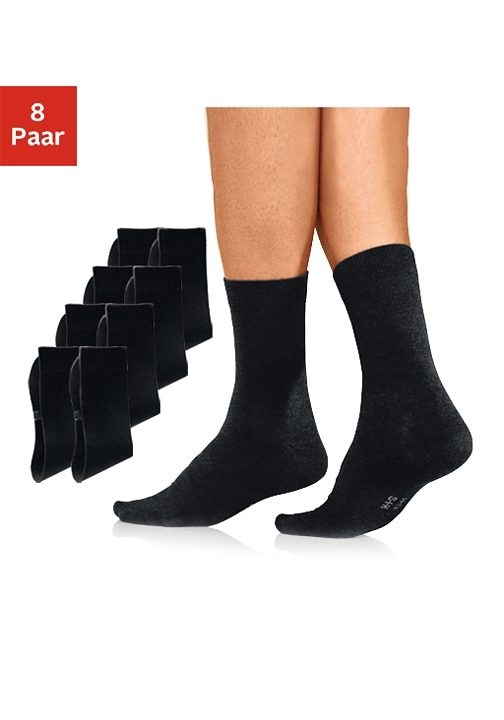 H.I.S Herren Basicsocken Packung in schwarz, Größe 43-46
