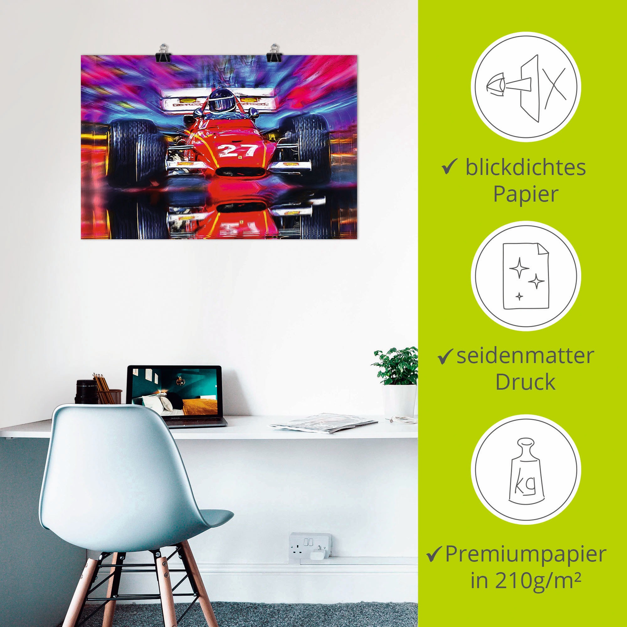 Artland Wandbild »Jacky Ickx belgische Motorsportlegende«, Auto, (1 St.), als Alubild, Leinwandbild, Wandaufkleber oder Poster in versch. Größen