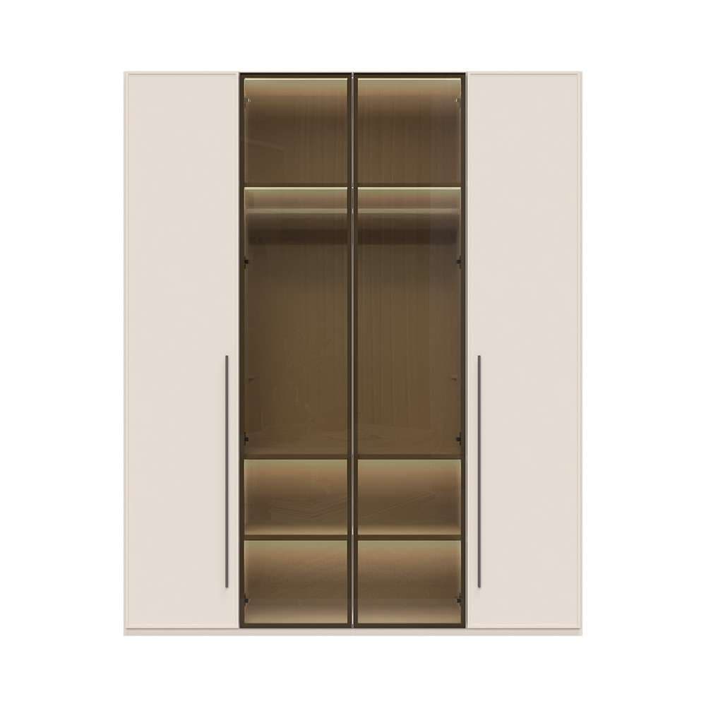 PLACES OF STYLE Drehtürenschrank »Opera Parsol-Glastüren, LED-Innenbeleuchtung, mit und ohne Kranz« Glastüren, UV-Lack, LED-Innenbeleuchtung, Soft-Close-Funktion