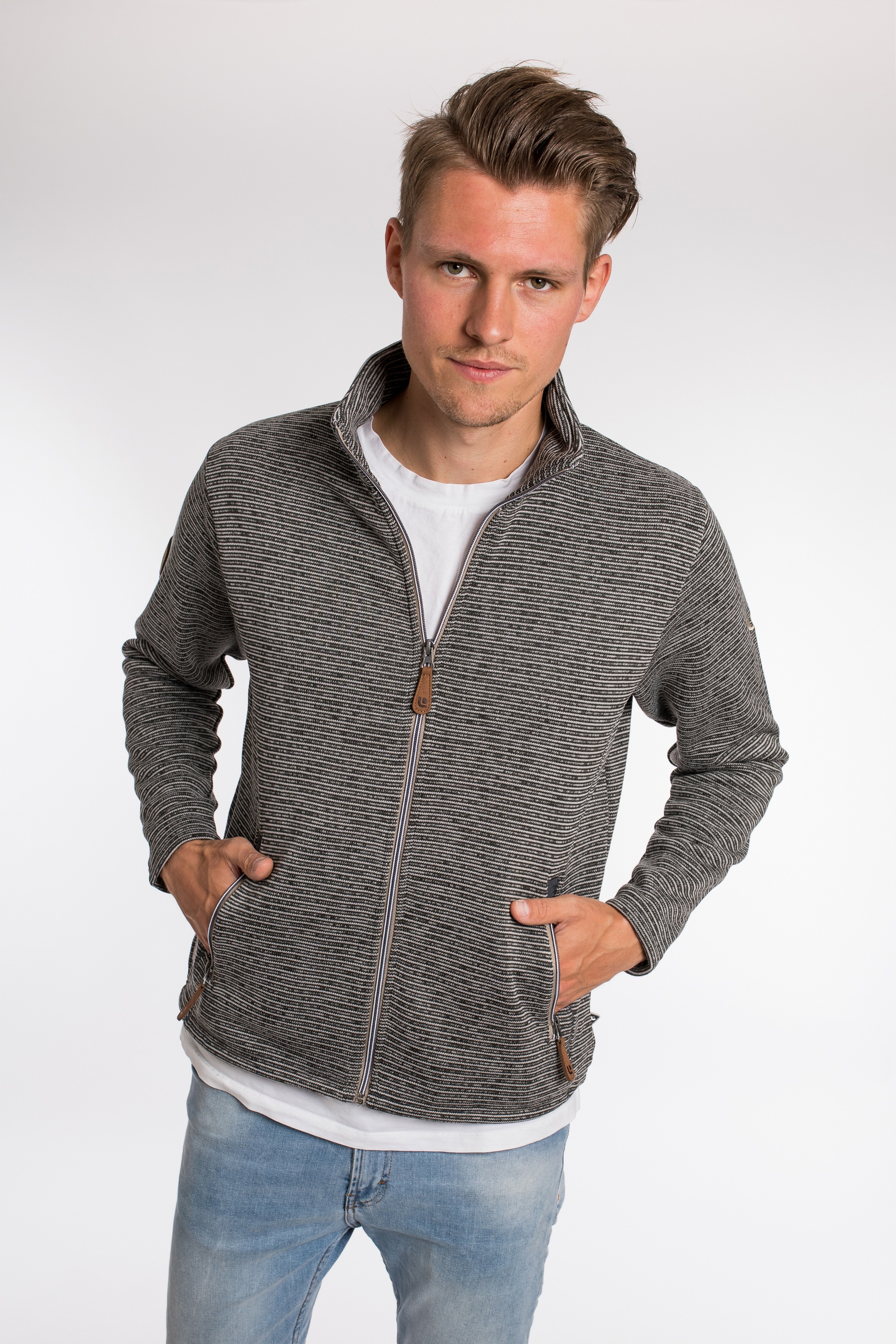 Strickfleecejacke »LACEWOOD MEN«, Kontrastreissverschluss