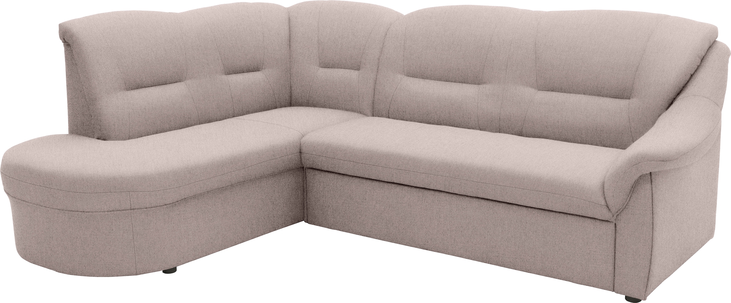 DOMO collection Ecksofa »Faenza für kleine Räume, Stellmaße 232,176cm, komfortabel, L-Form«, mit Ottomane, zeitlos, elegante Armlehnen, wahlweise mit Bettfunktion