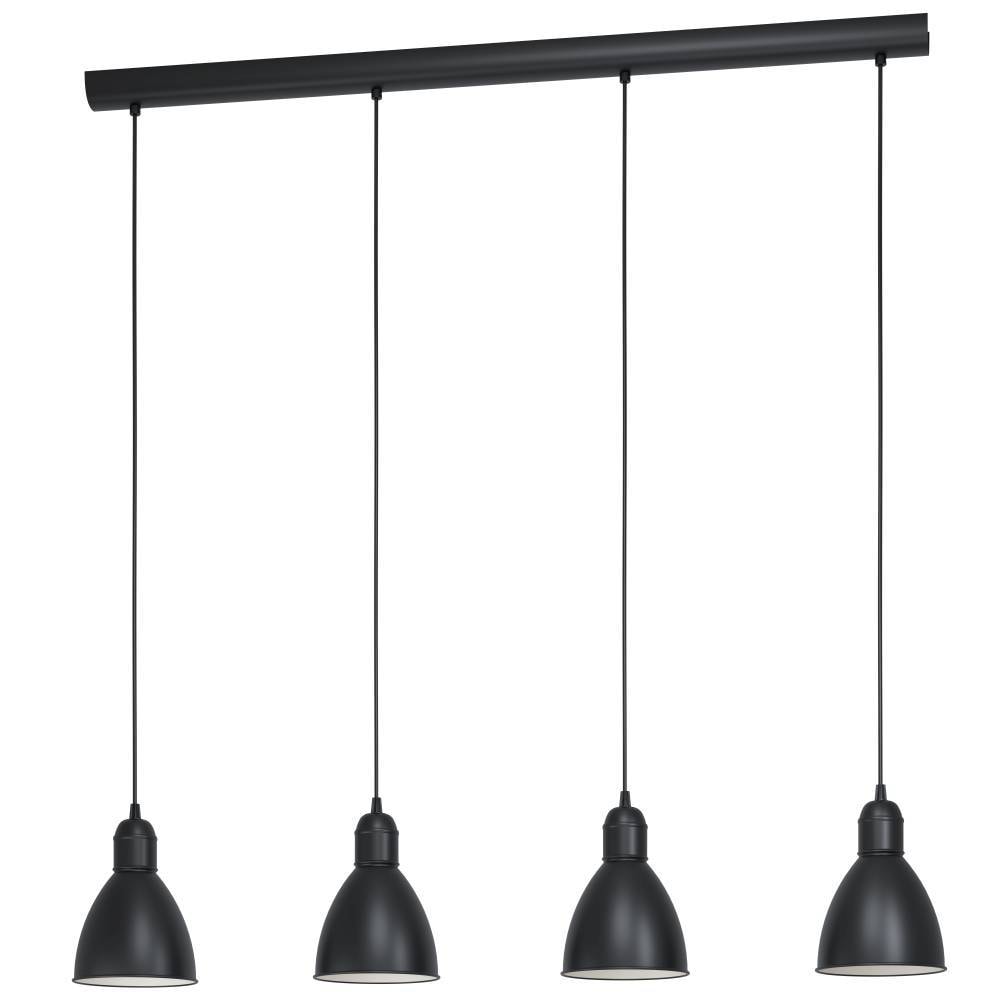 EGLO Pendelleuchte »PRIDDY Hängeleuchte, Pendellampe, Stahl, schwarz, E27, Industrial« E27 Wohnzimmerlampe, Esszimmerlampe, 4 flammig, Vintage, 110x97,5x15,5cm
