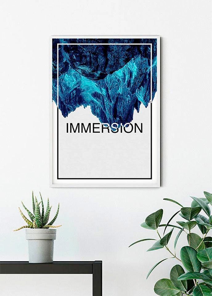Komar Bild »Immersion Blue« Abstrakt | Sprüche & Texte 1 Stk. tlg. Wandbild zur Dekoration - ohne Rahmen