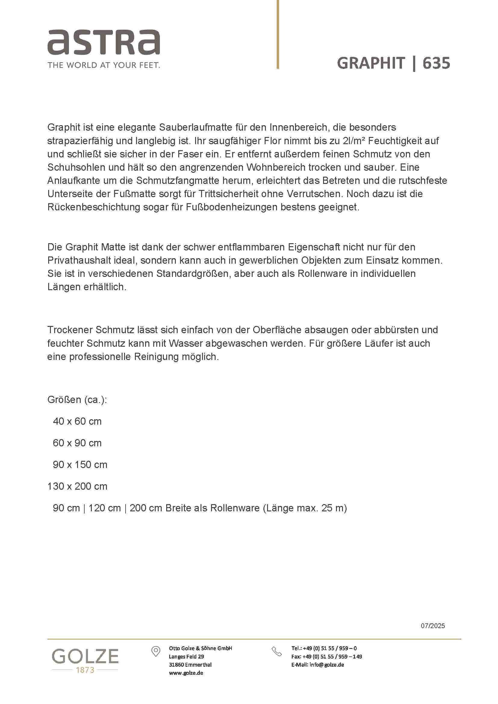 ASTRA Fußmatte »Graphit 635« rechteckig 8 mm Höhe Schmutzfangmatte, In -und Outdoor geeignet