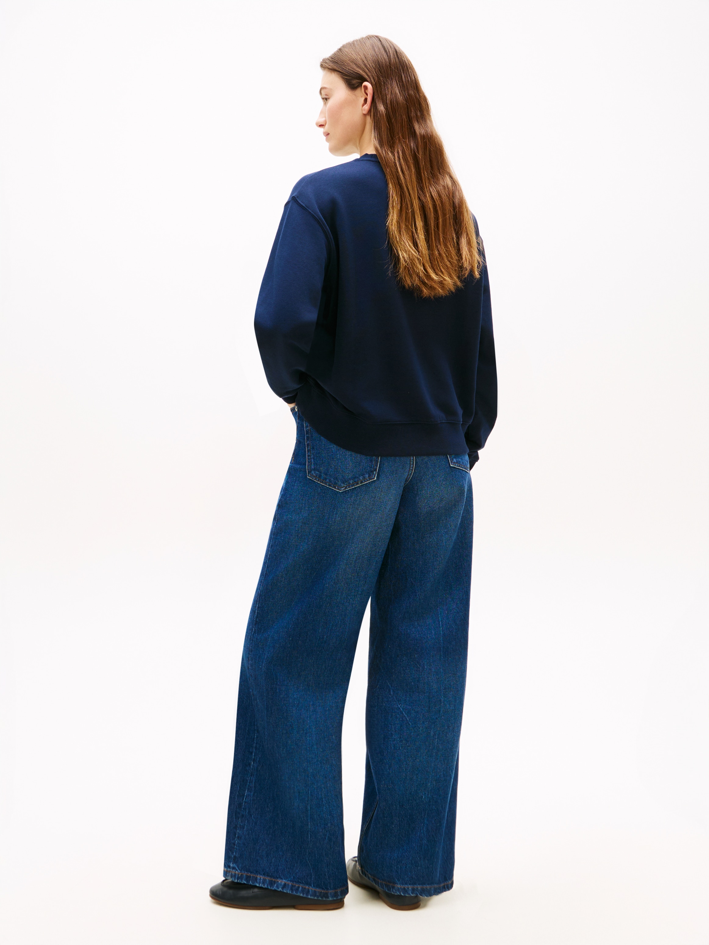 Tommy Hilfiger Sweatshirt »TH SCRIPT REG SWEATSHIRT«, mit kleinem Logo-Stick
