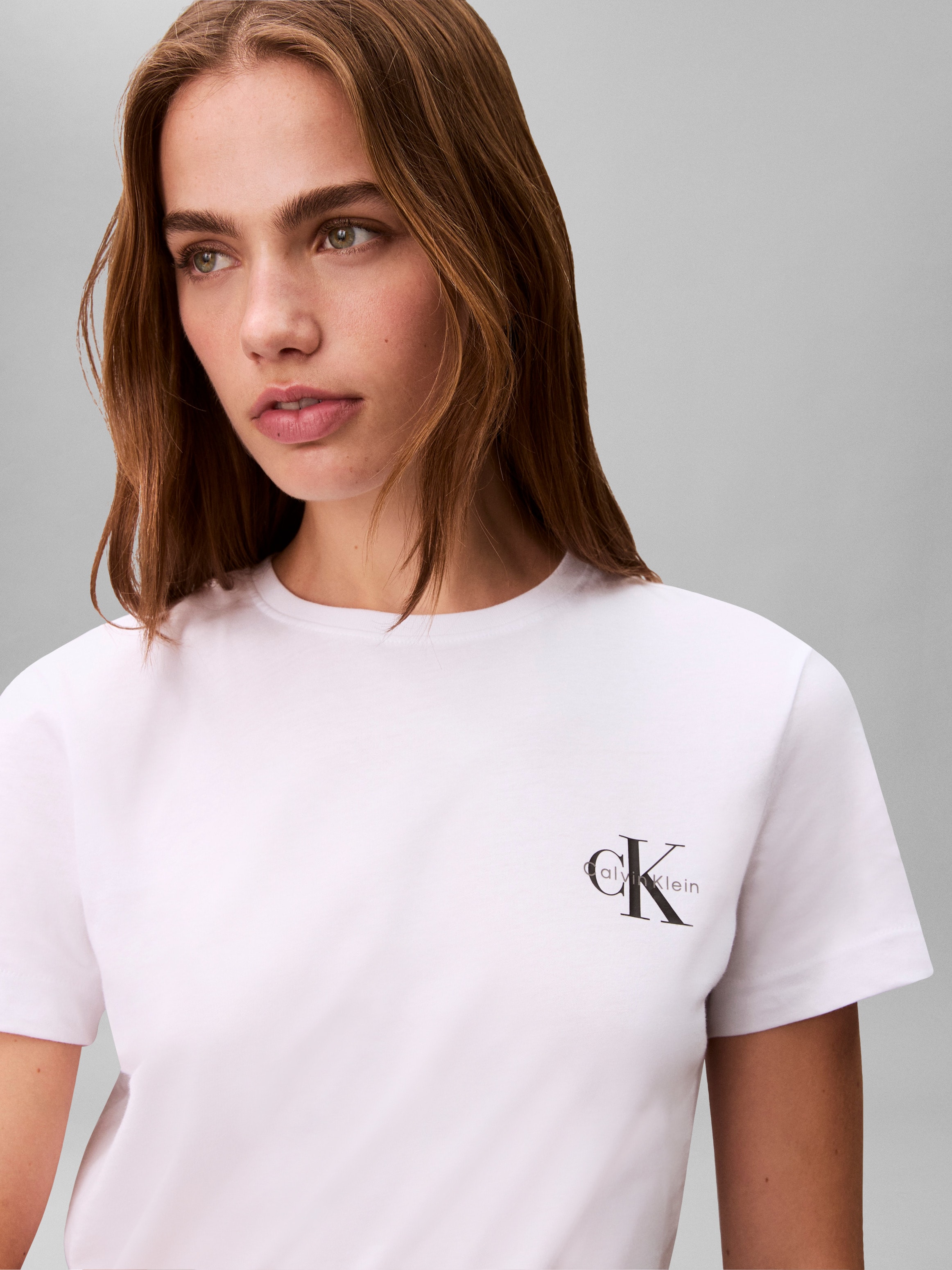 Calvin Klein Jeans T-Shirt »MONOLOGO CN 2 PACK TEE« Packung, 2er-Pack, 2 tlg. , Logoschriftzug