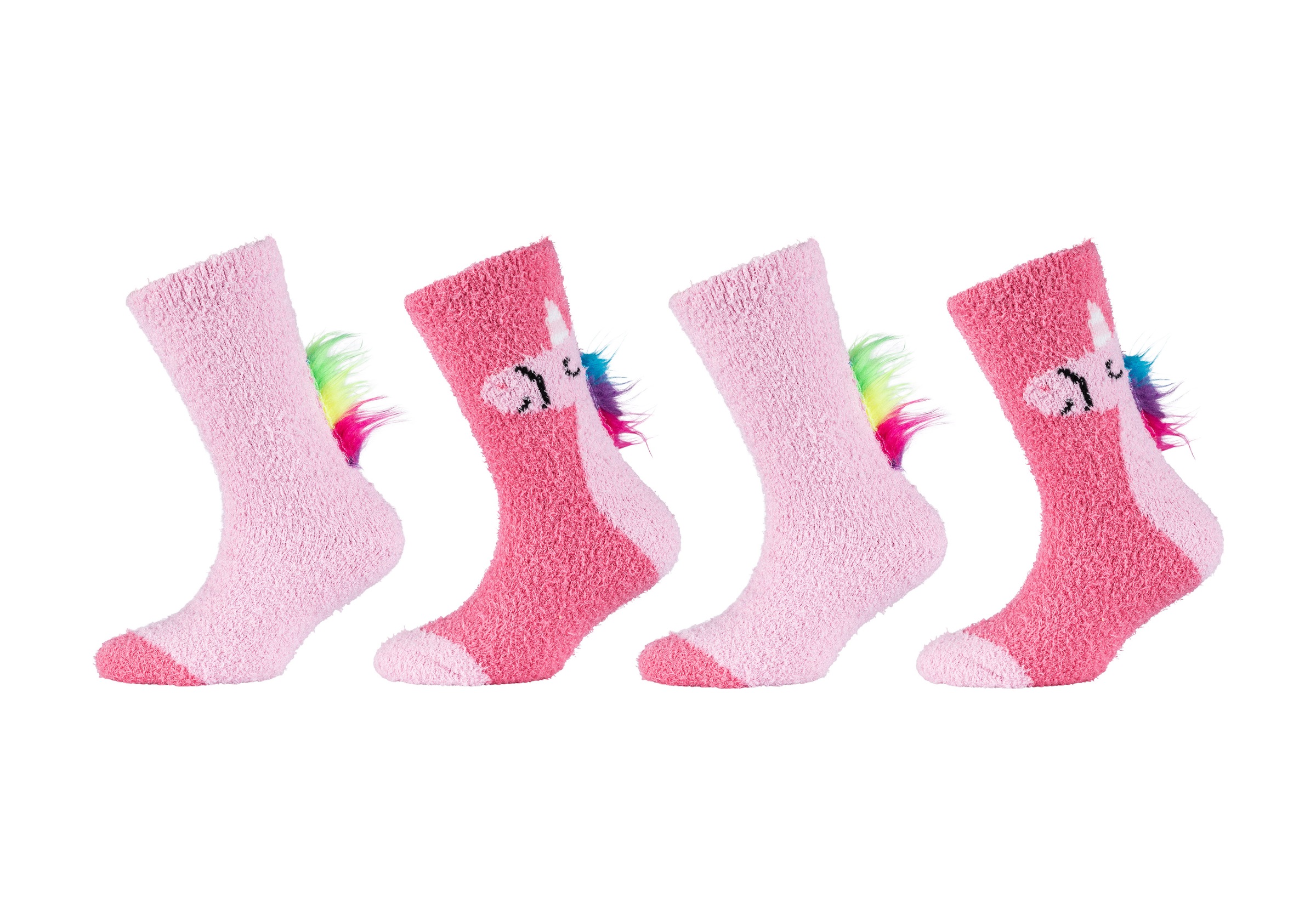 Camano Socken »COSY FANCY APPLICATION SOCKS« 4 Paar tlg. mit elastischem Bund