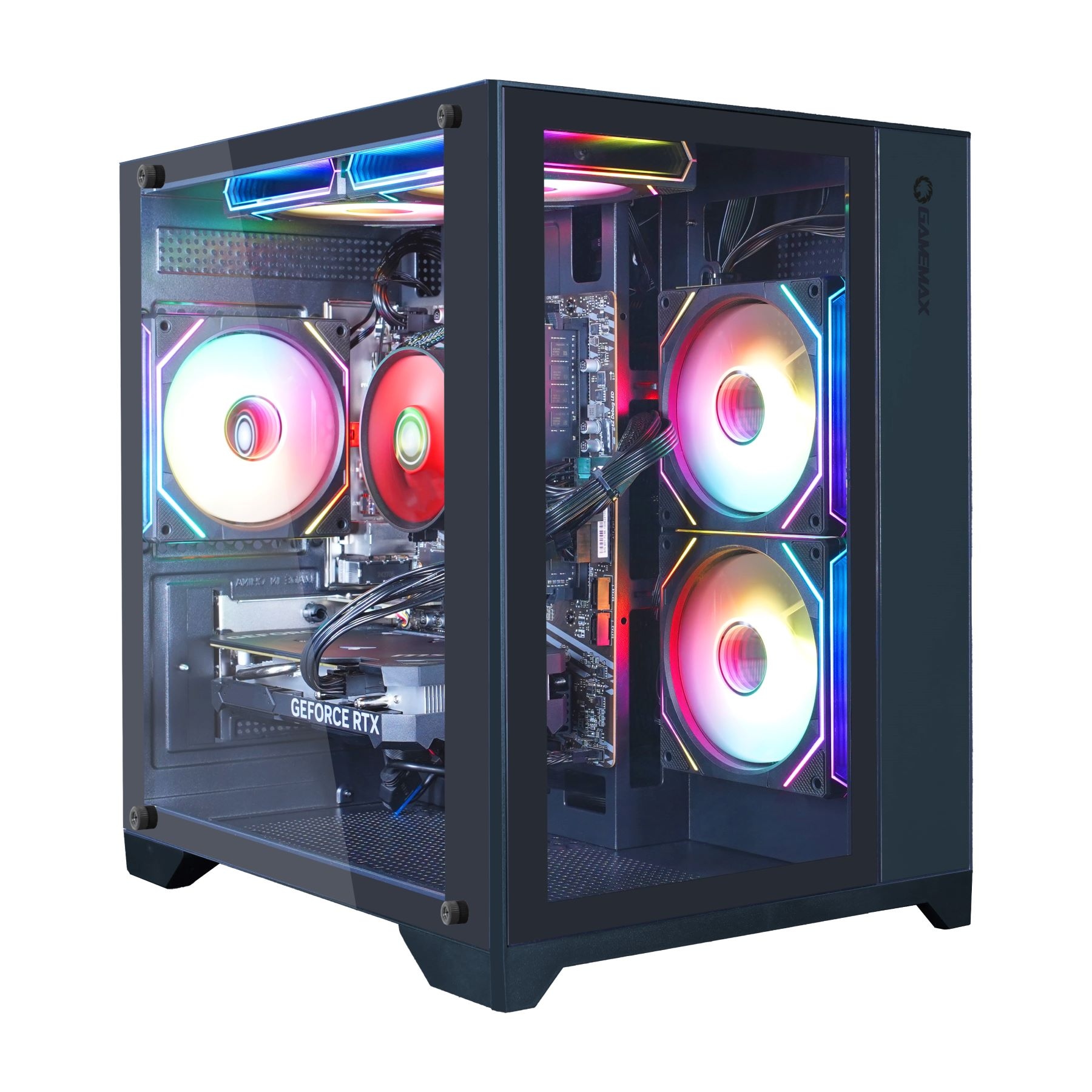 GAMEMAX Gaming-PC-Komplettsystem »MegaDeal Infinity Mini BK 2700 Ryzen 7 5700X RTX 5060Ti 16GB 1TB SSD« 32 ″ AMD Ryzen 7 GeForce RTX™ 5060 Ti 16 GB RAM 1.000 GB SSD