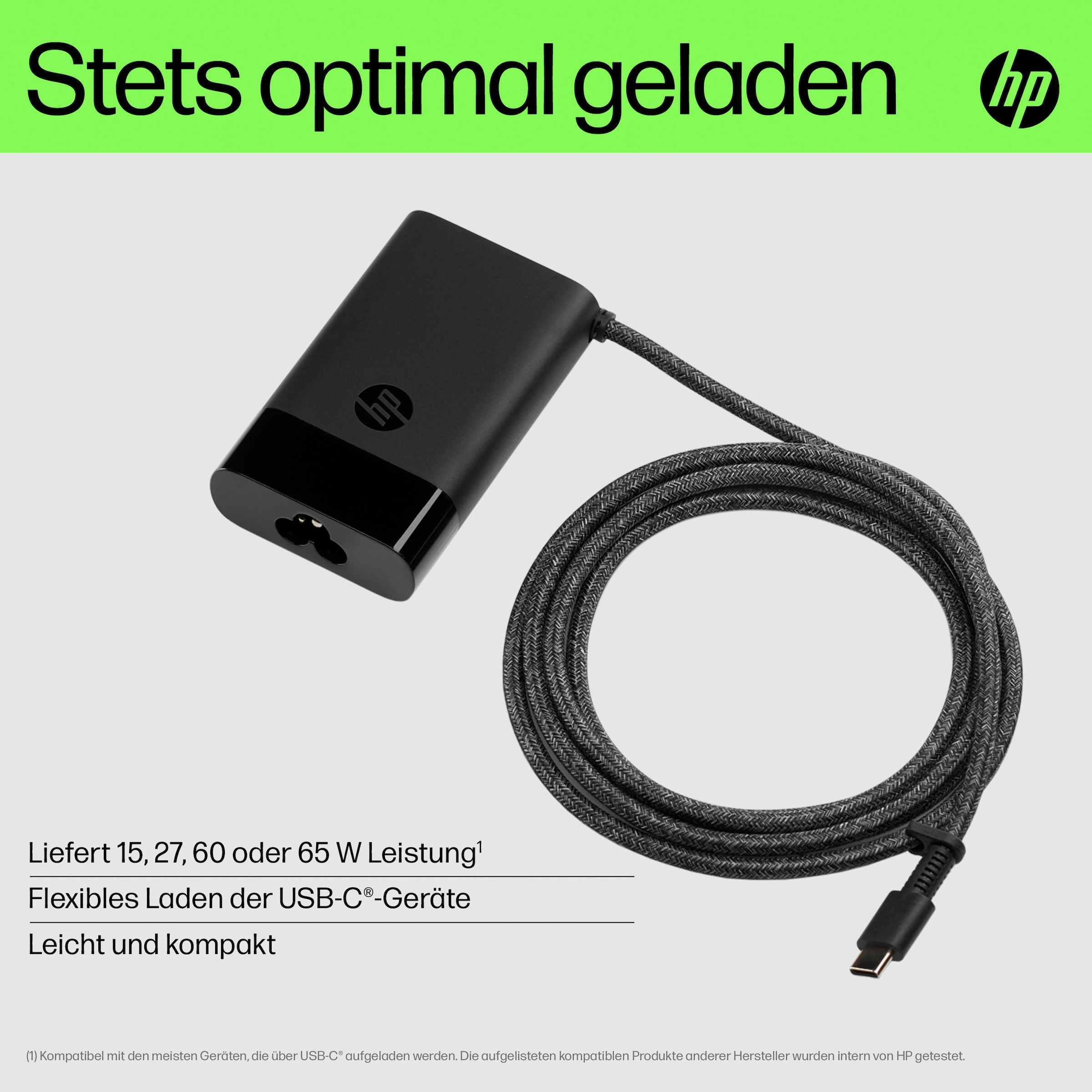 HP Notebook-Ladegerät »65W USB-C Laptop Charger« 1 Stk. tlg.