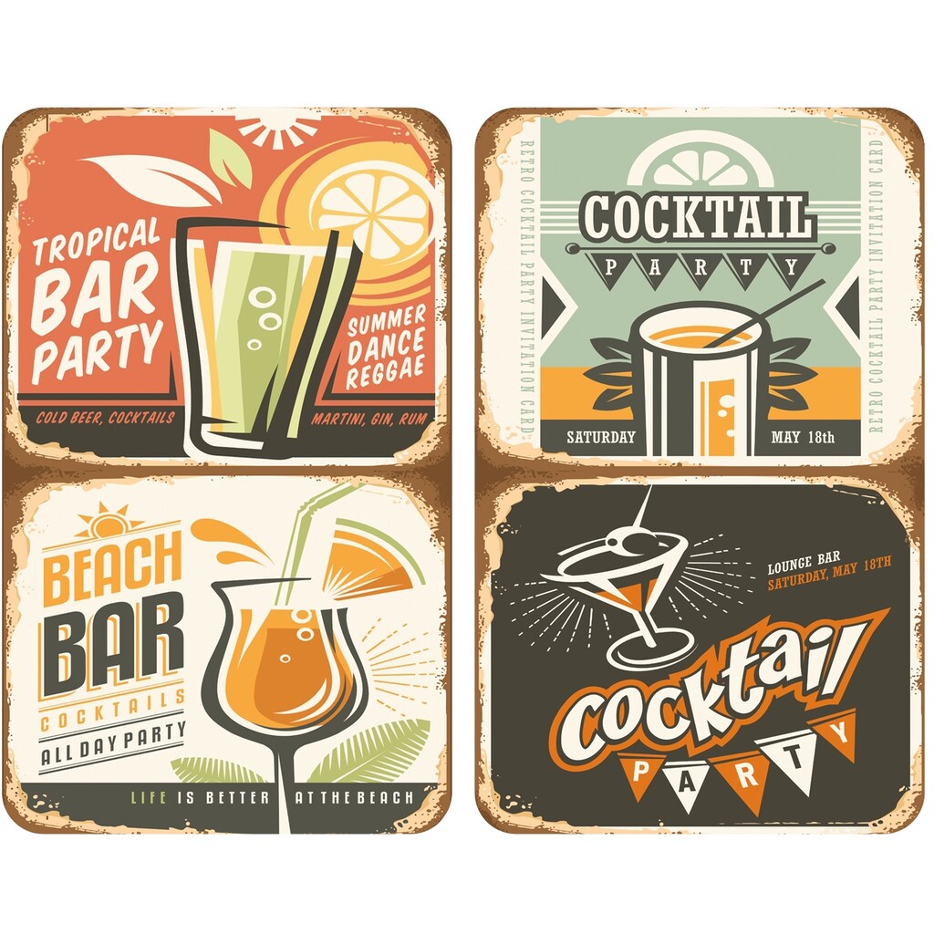 WENKO Herd-Abdeckplatte »Universal Cocktail«, (Set, 2 tlg.)