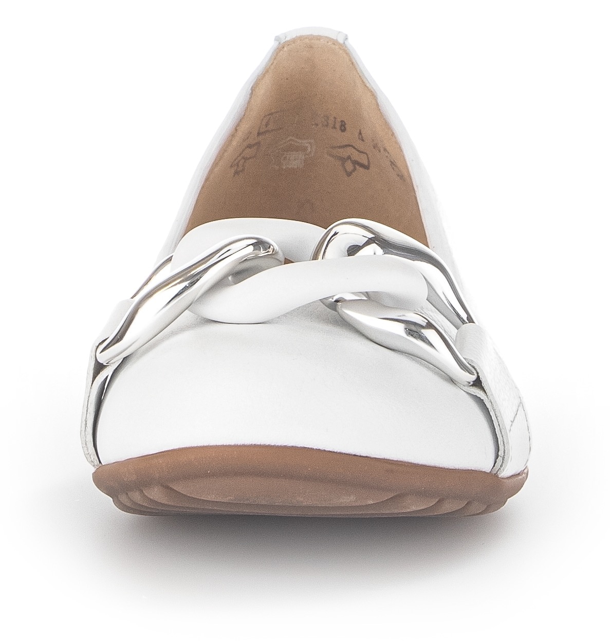 Gabor Ballerina »FLORENZ«, Hochzeitsschuh, Flache Schuhe, Slipper mit eleganter Zierkette