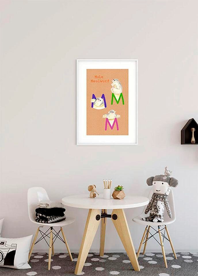 Komar Poster »ABC Animal M«, Buchstaben, (1 St.), Kinderzimmer, Schlafzimmer, Wohnzimmer