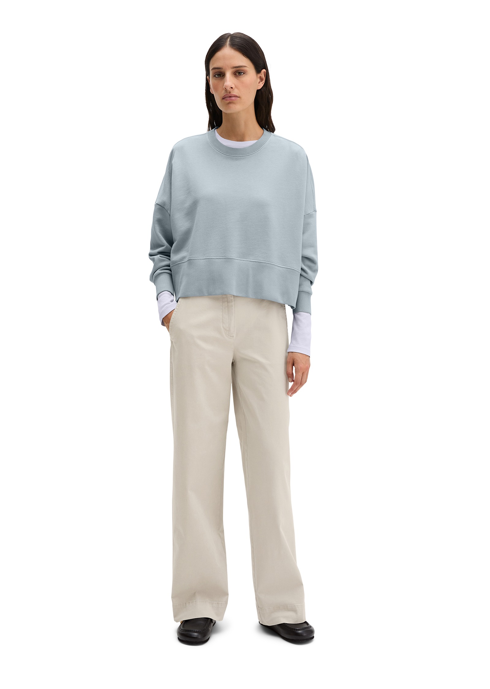 Marc O'Polo Sweatshirt , relaxed fit mit recycelter Baumwolle, cropped, großer Back-Print
