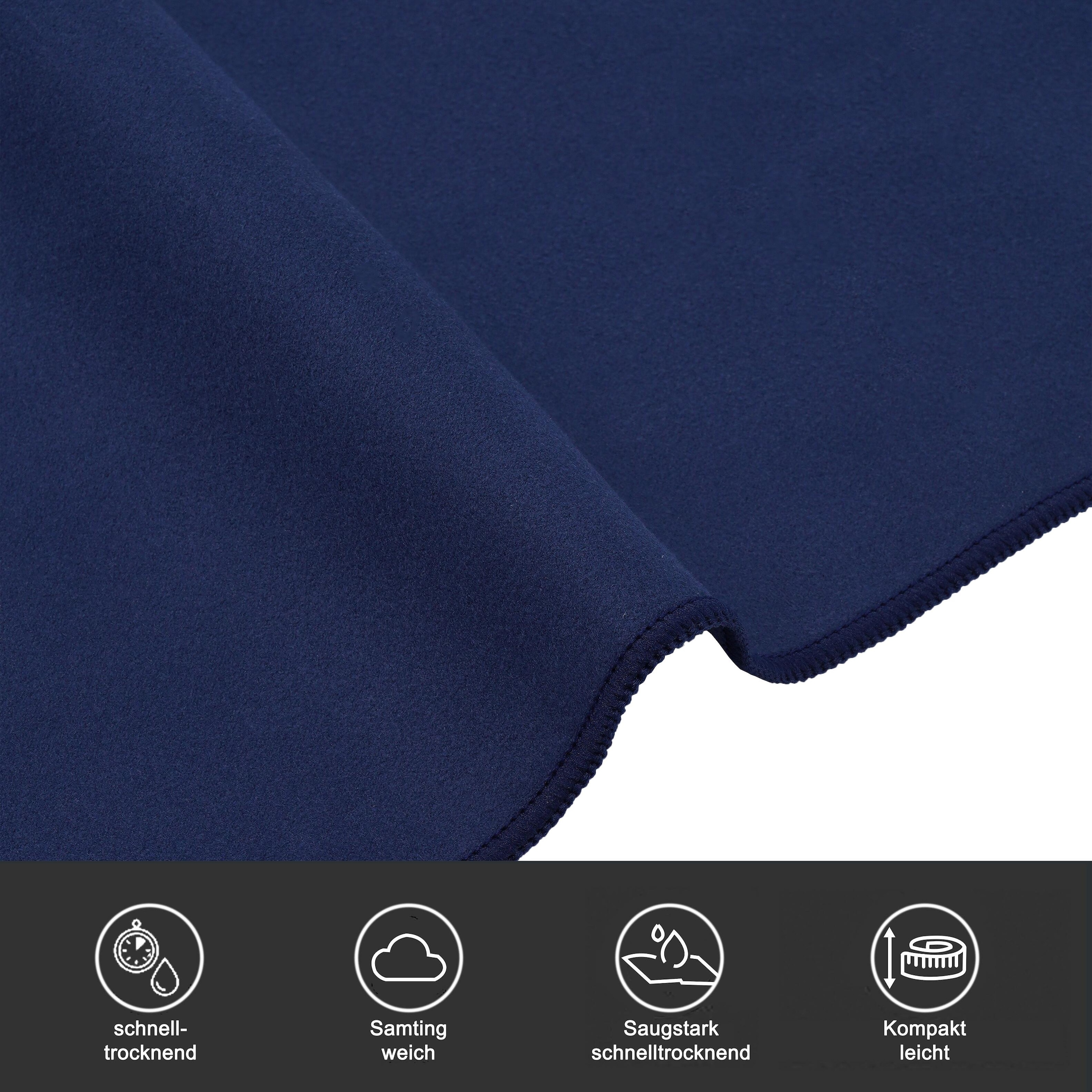 OTTO home Handtücher »Leoa, diverse Größen, Sporthandtuch, Reisehandtuch, Strandtuch« sehr leicht, kompakt, schnelltrocknend, Mikrofaser mit Kontrastnaht