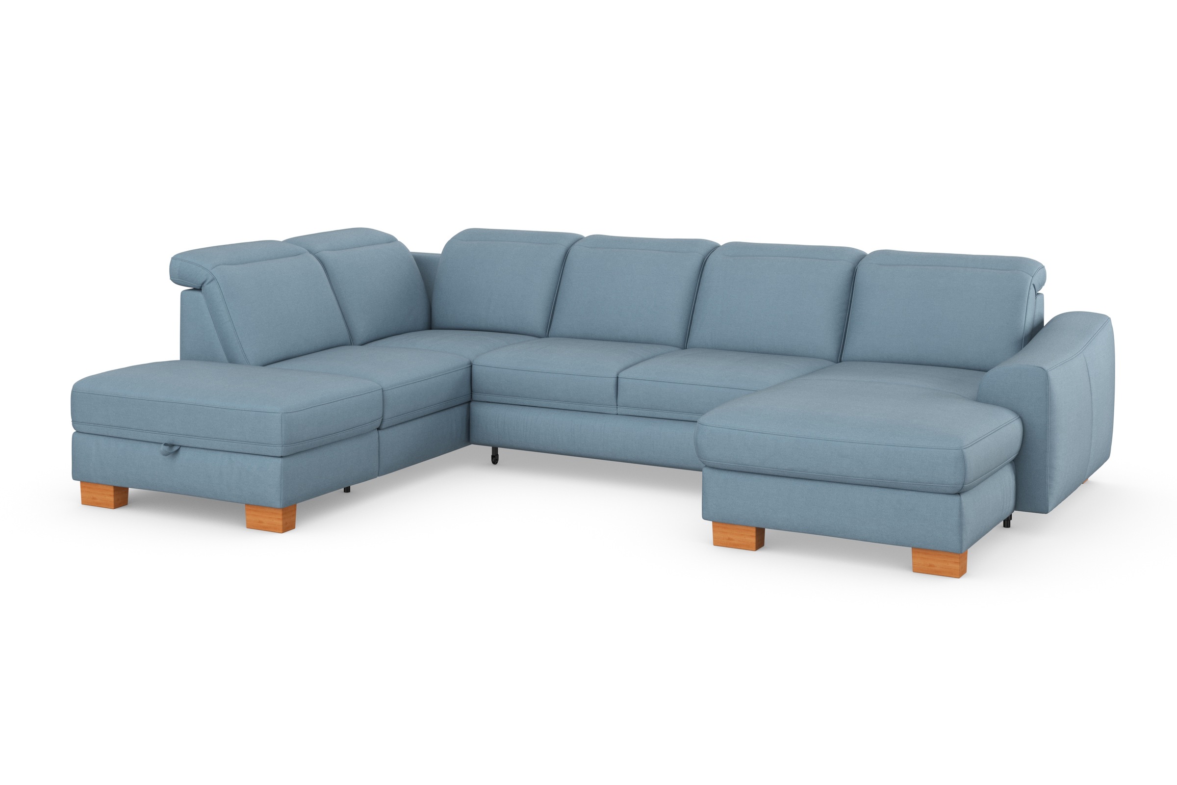 sit&more Wohnlandschaft »Dundee U-Form«, mit Federkern und Massivholzfüßen, wahlweise mit Kopfteilverstellung
