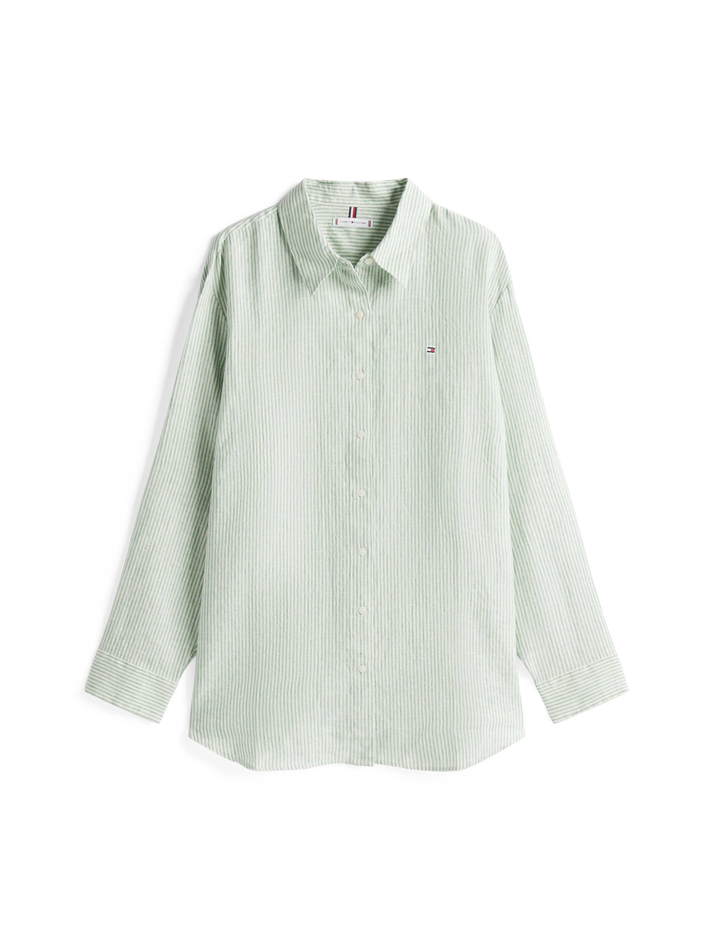 Tommy Hilfiger Curve Hemdbluse »CRV ESS LINEN RELAXED SHIRT«, in Großen Größen, Leinenqualität