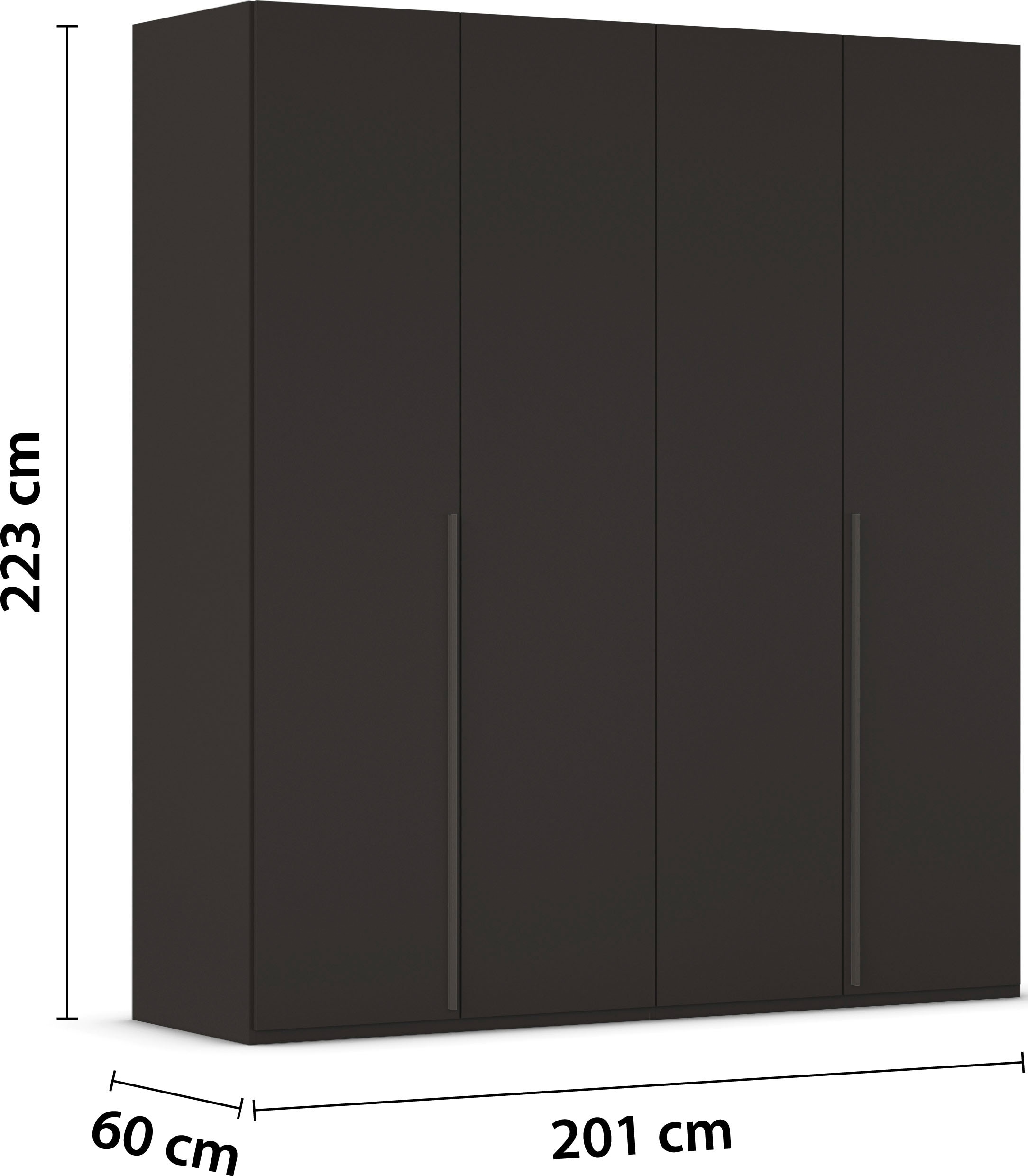 rauch Drehtürenschrank »Kleiderschrank Schrank Garderobe Wäscheschrank BESTSELLER MONTCLAR« 3 Ausstattungen BASIC/CLASSIC/PREMIUM (SOFT-CLOSE), Breiten 201-400 cm,  Front in Glas/Hochglanz/Dekor/Grauspiegel in 5 Breiten MADE IN GERMANY