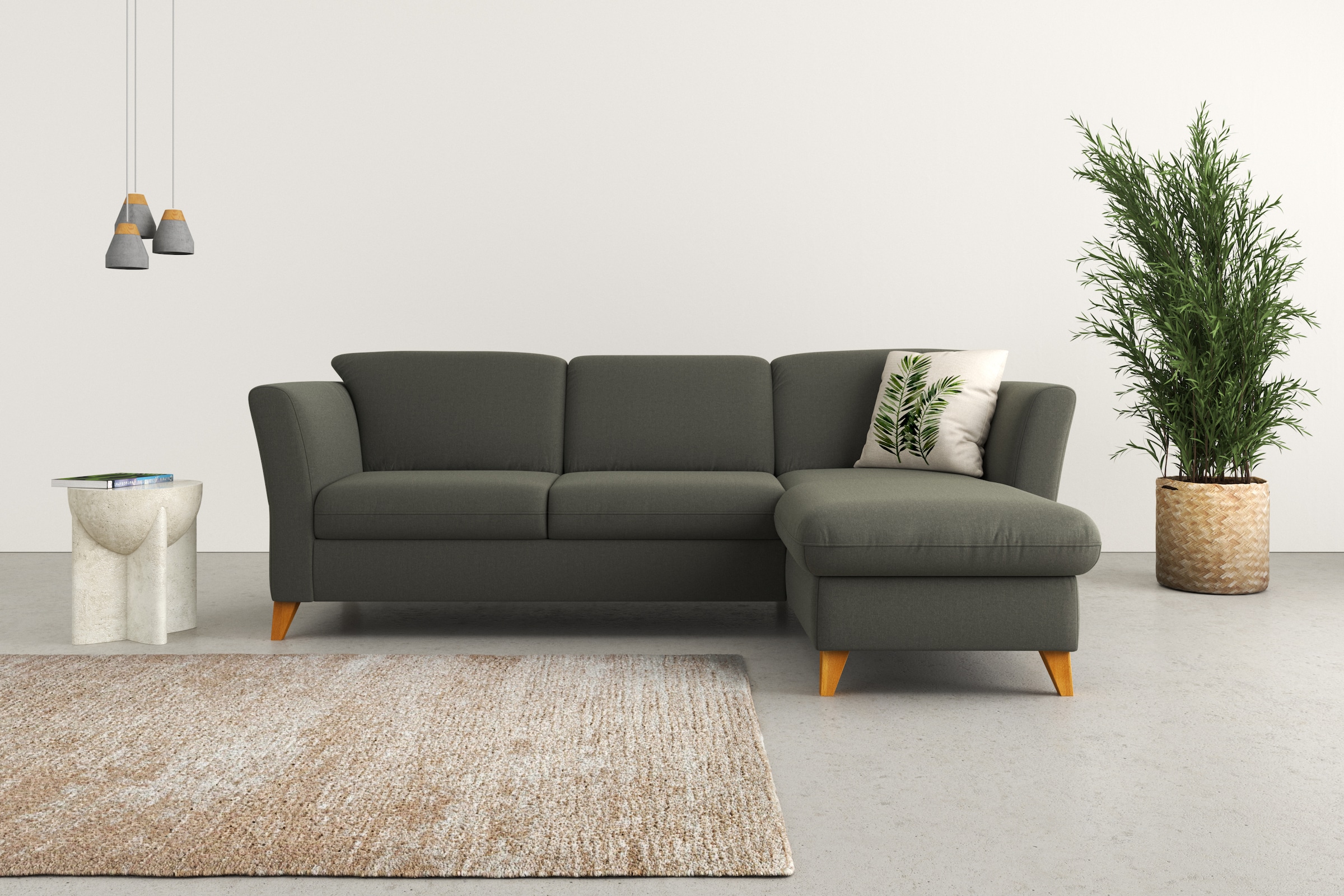 Home affaire Ecksofa »Trelleborg L-Form« Federkern-Polsterung, wahlweise mit Bettfunktion und Bettkasten