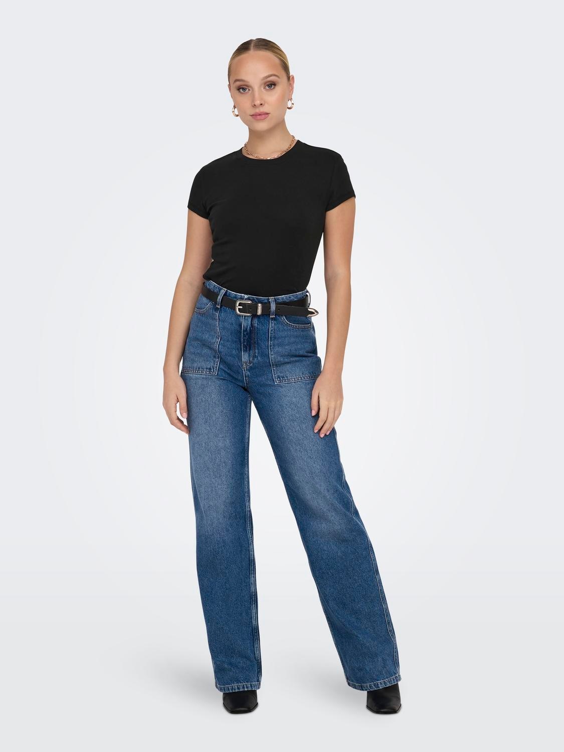 ONLY Kurzarmshirt »ONLELINA S/S O-NECK SHORT TOP JRS NOOS«