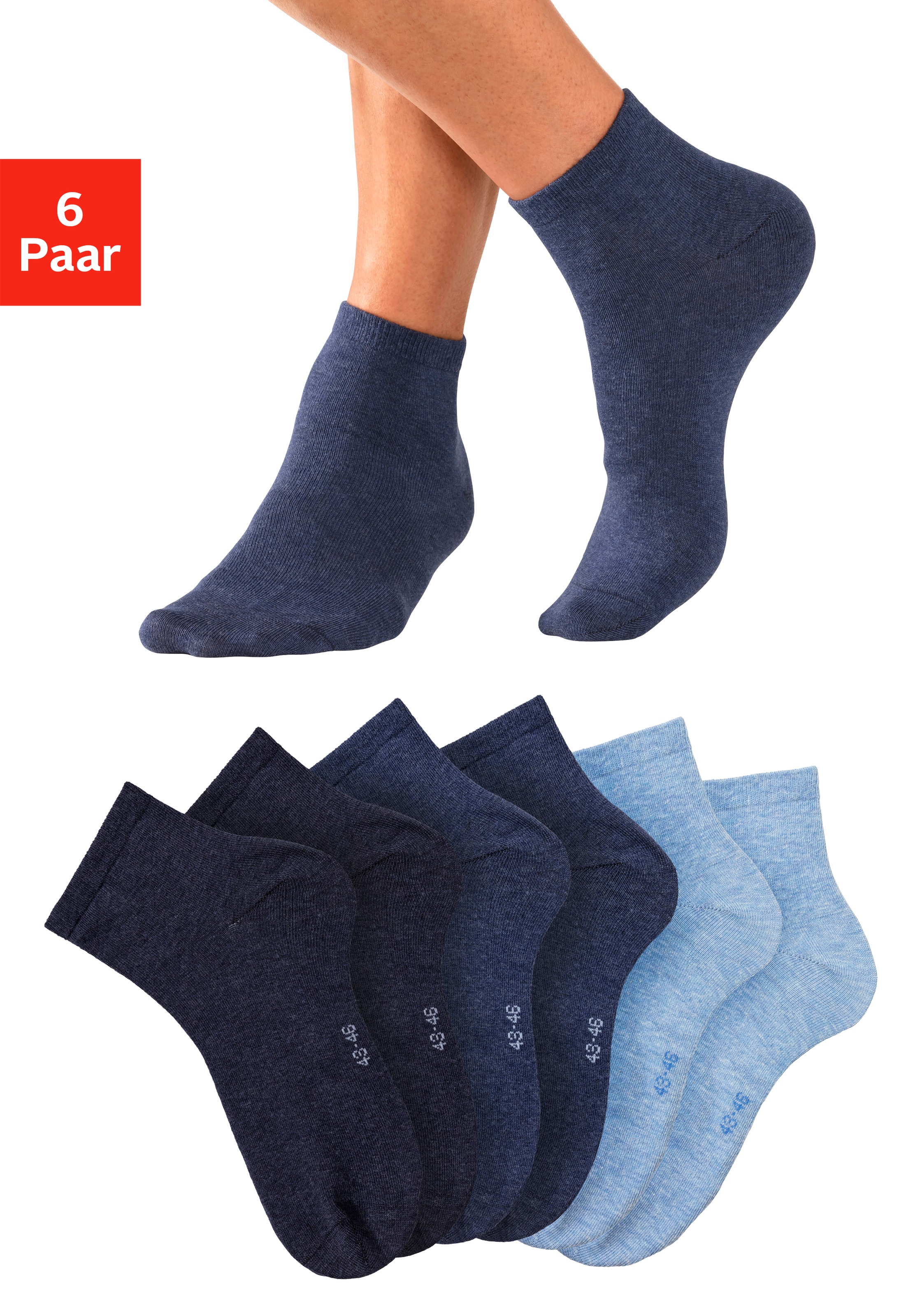 Bench. Herren Kurzsocken Packung in blau, Größe 39-42