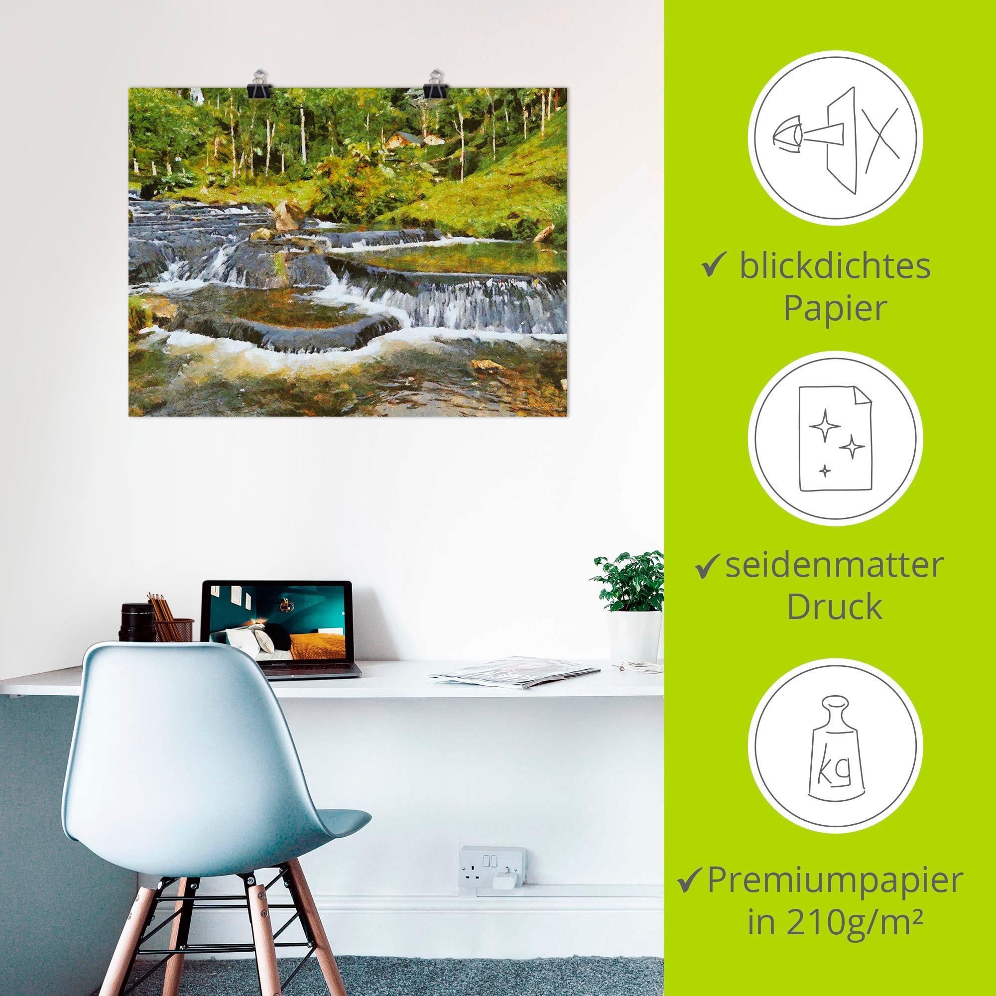 Artland Wandbild »Kaskarden im Fluss«, Gewässer, (1 St.), als Alubild, Leinwandbild, Wandaufkleber oder Poster in versch. Größen