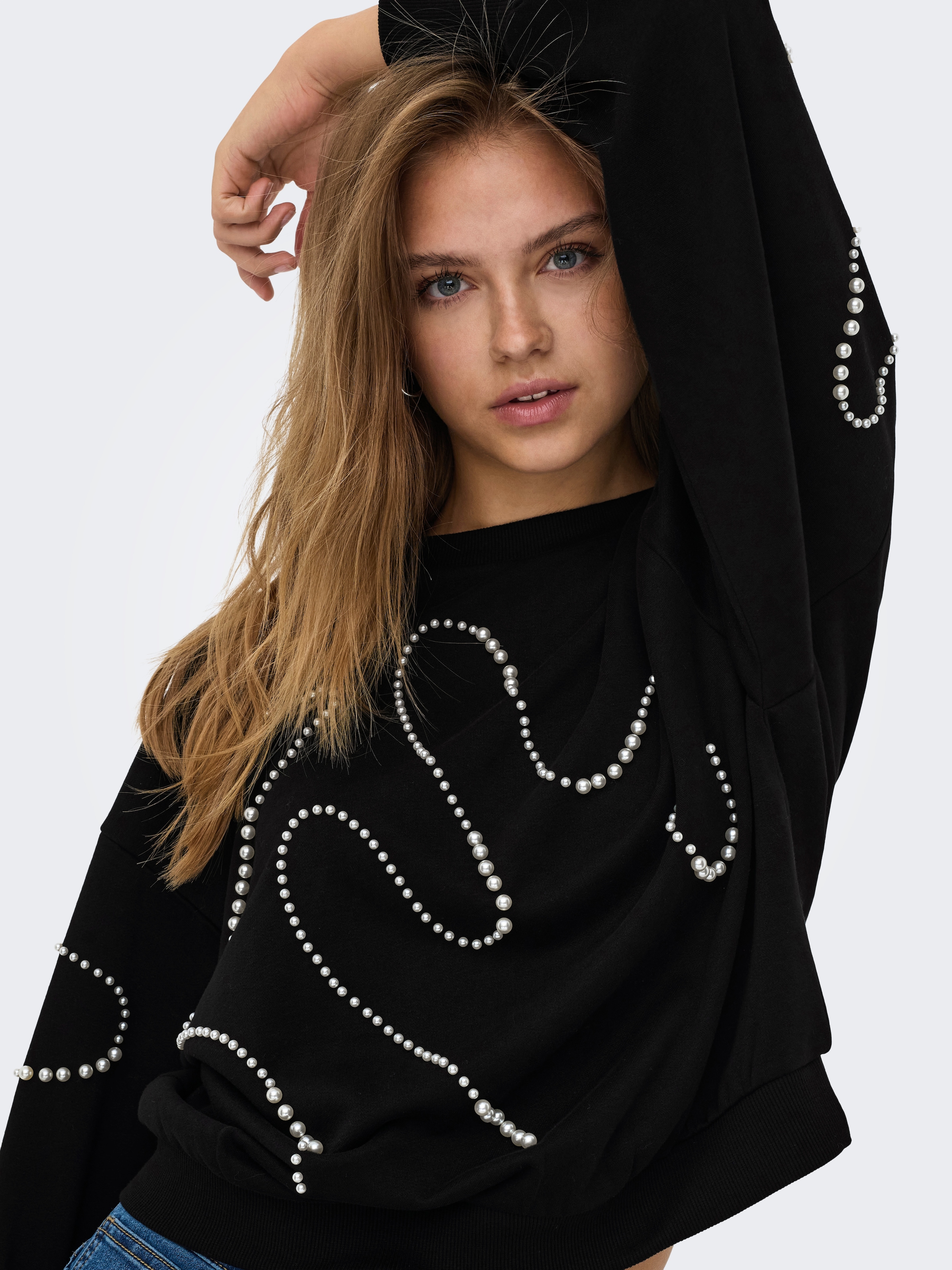 ONLY Sweatshirt »ONLBROOK L/S PEARL DETAIL CS SWT«