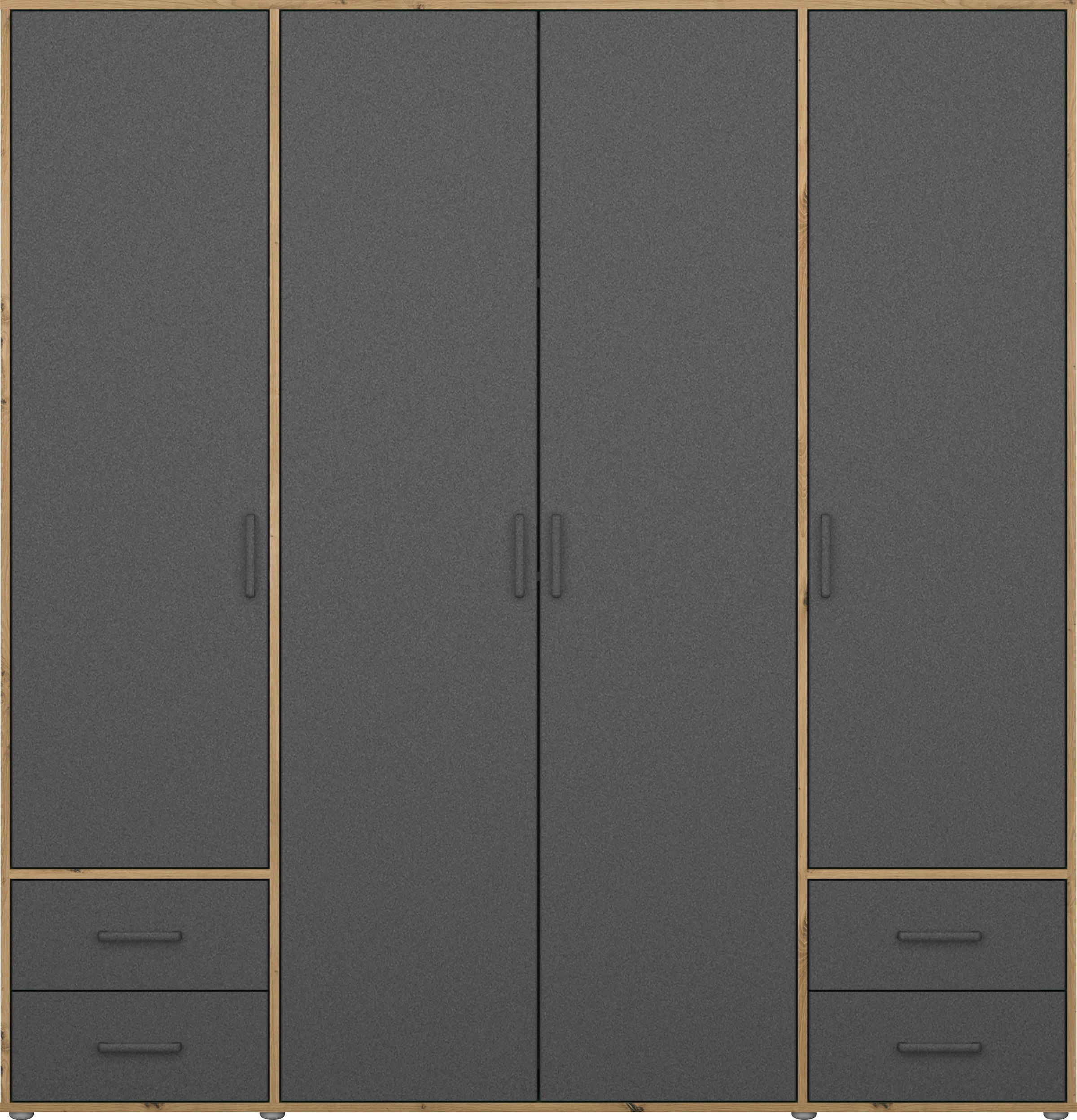 rauch Drehtürenschrank »Voyager, Kleiderschrank mit Außenschubkästen, Garderobe«, (in 3 verschiedenen Ausstattungen BASIC/CLASSIC/PREMIUM), Made in Germany