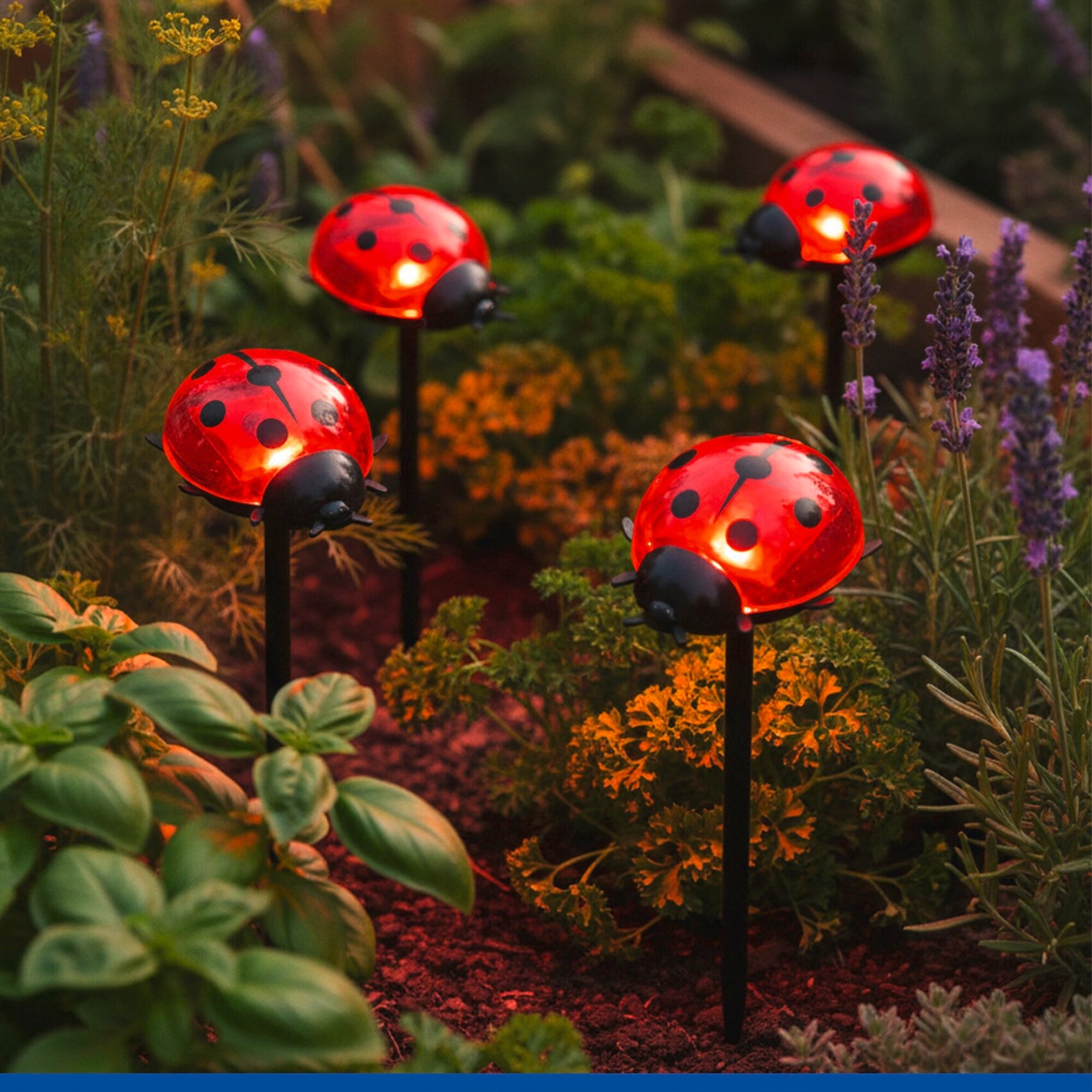 Maximex LED Gartenleuchte »Modell Marienkäfer« 4 Stk. Warmweiß Beetstecker, solarbetriebene Gartenbeleuchtung, leuchtet bis zu 10 Std