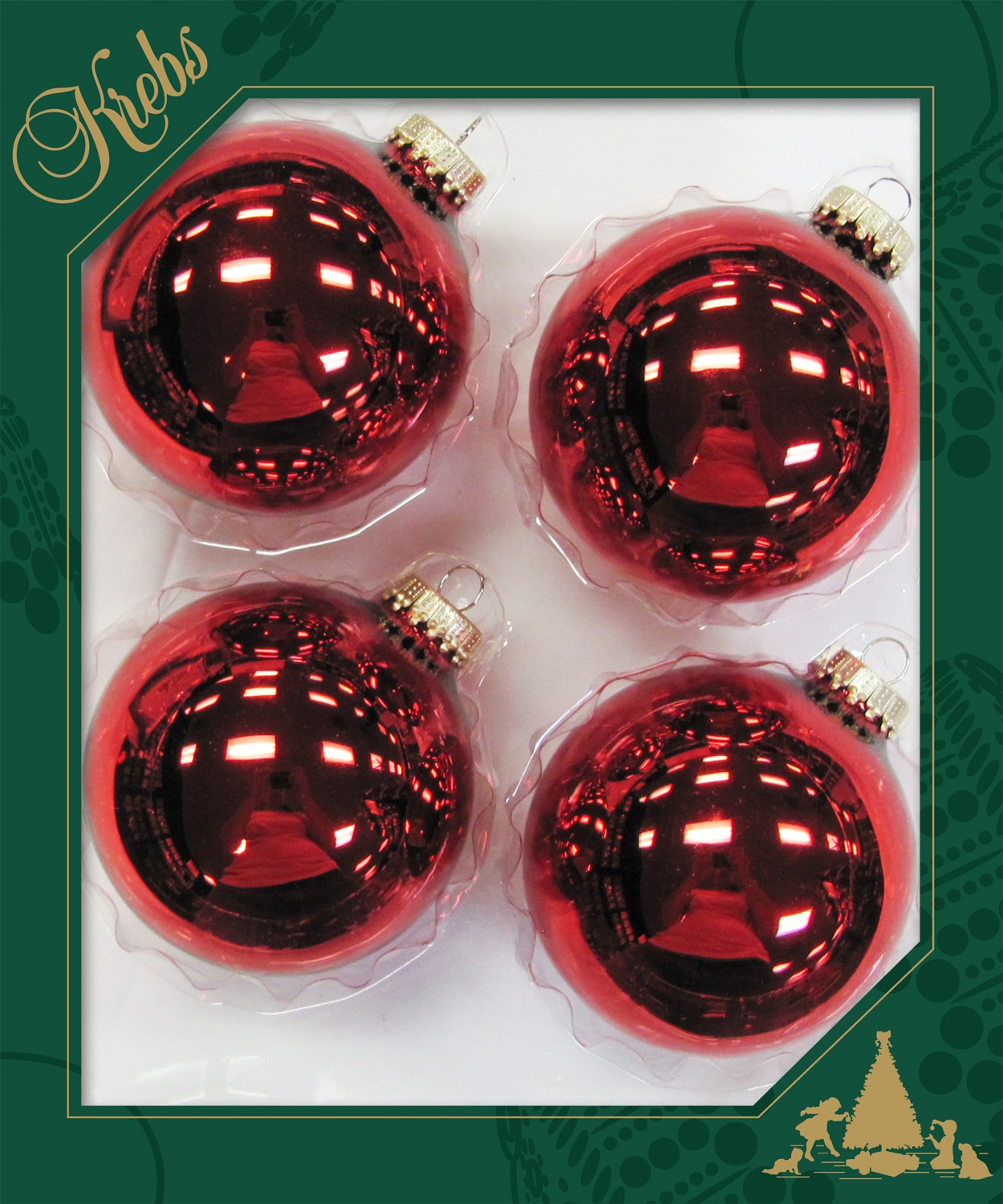 Krebs Glas Lauscha Weihnachtsbaumkugel »CBK78159, Weihnachtsdeko rot, Christbaumschmuck, Christbaumkugeln Glas«, (Set, 4 St.)